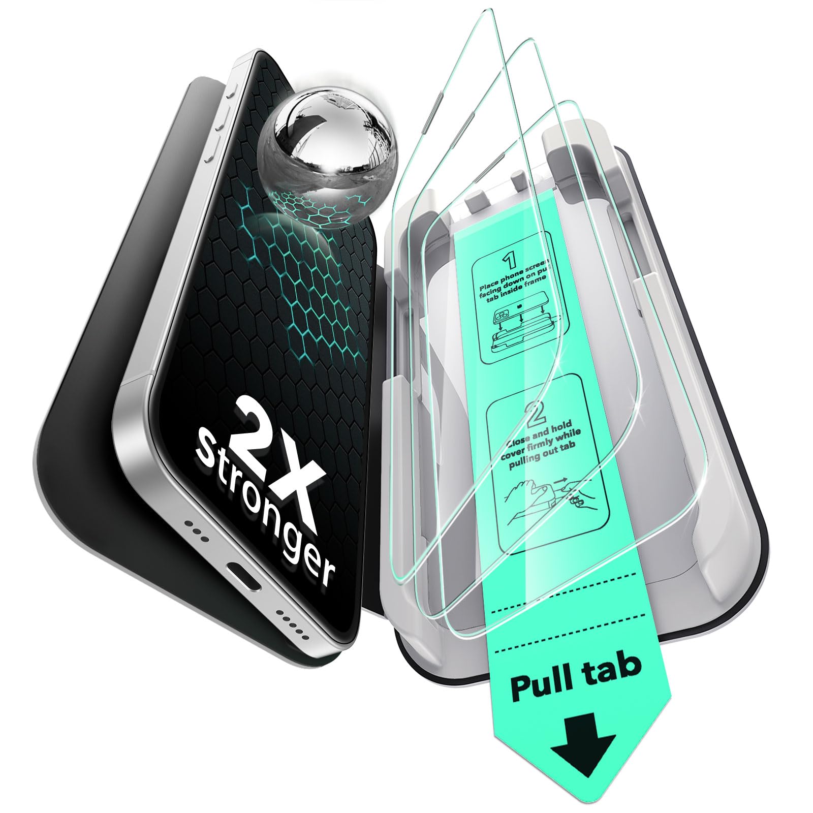 Foto 2 pulgar | Protector De Pantalla Esr Para Iphone 16e/14/13/13 Pro, Paquete De 3 - Venta Internacional.
