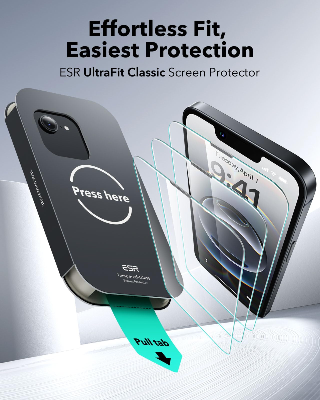 Foto 2 | Protector De Pantalla Esr Para Iphone 16e/14/13/13 Pro, Paquete De 3 - Venta Internacional.
