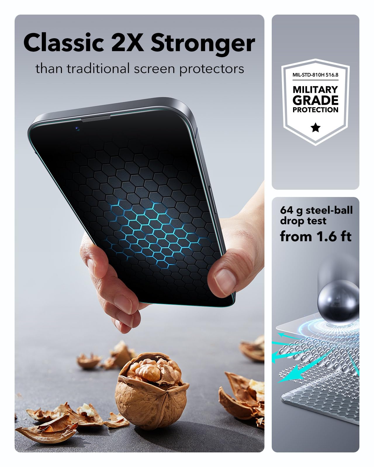 Foto 6 pulgar | Protector De Pantalla Esr Para Iphone 16e/14/13/13 Pro, Paquete De 3 - Venta Internacional.