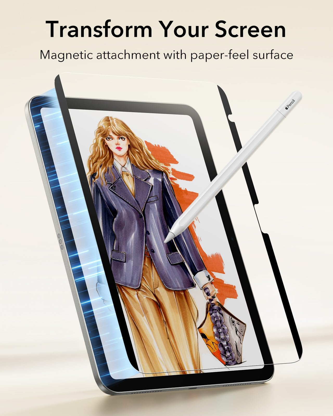 Foto 3 | Protector De Pantalla Esr Paper-feel Magnetic Para Ipad 11/10.9 Pulgadas - Venta Internacional.