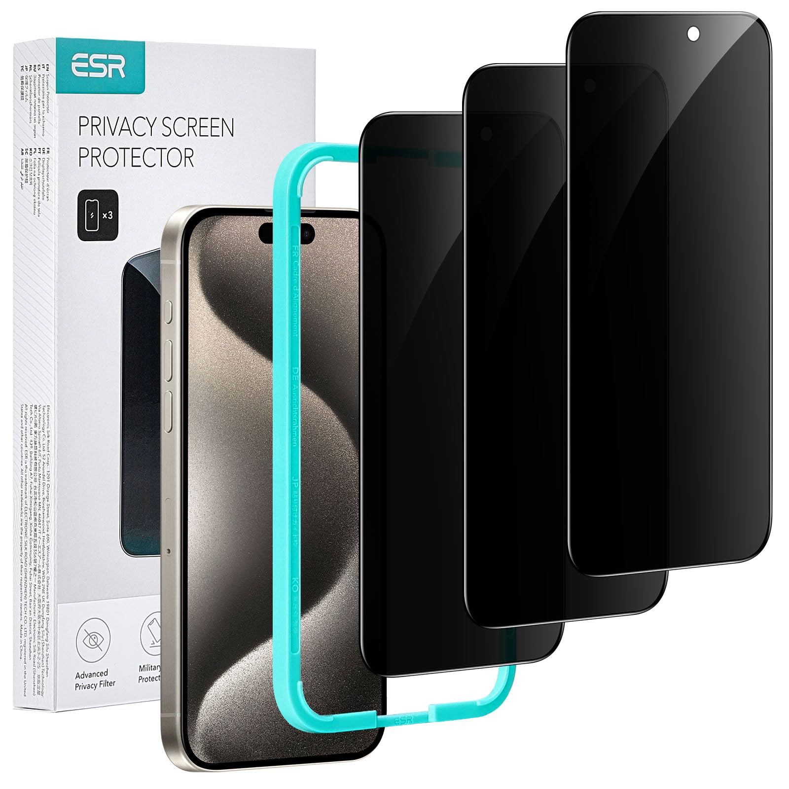 Foto 2 pulgar | Paquete De Protectores De Pantalla De Privacidad Esr 3 Para Iphone 15 Pro - Venta Internacional.