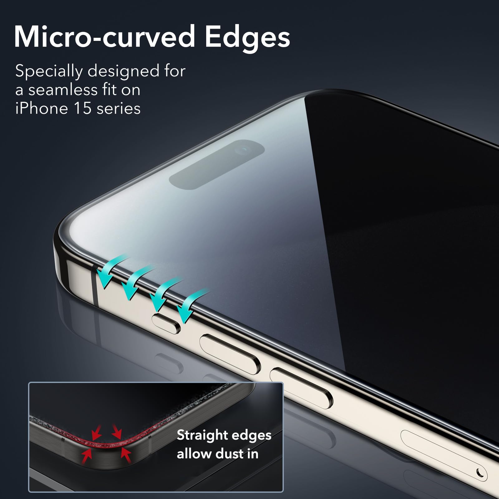 Foto 4 pulgar | Paquete De Protectores De Pantalla De Privacidad Esr 3 Para Iphone 15 Pro - Venta Internacional.