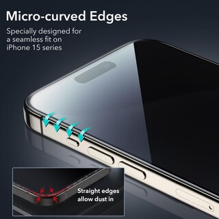 Foto 3 | Paquete De Protectores De Pantalla De Privacidad Esr 3 Para Iphone 15 Pro - Venta Internacional.