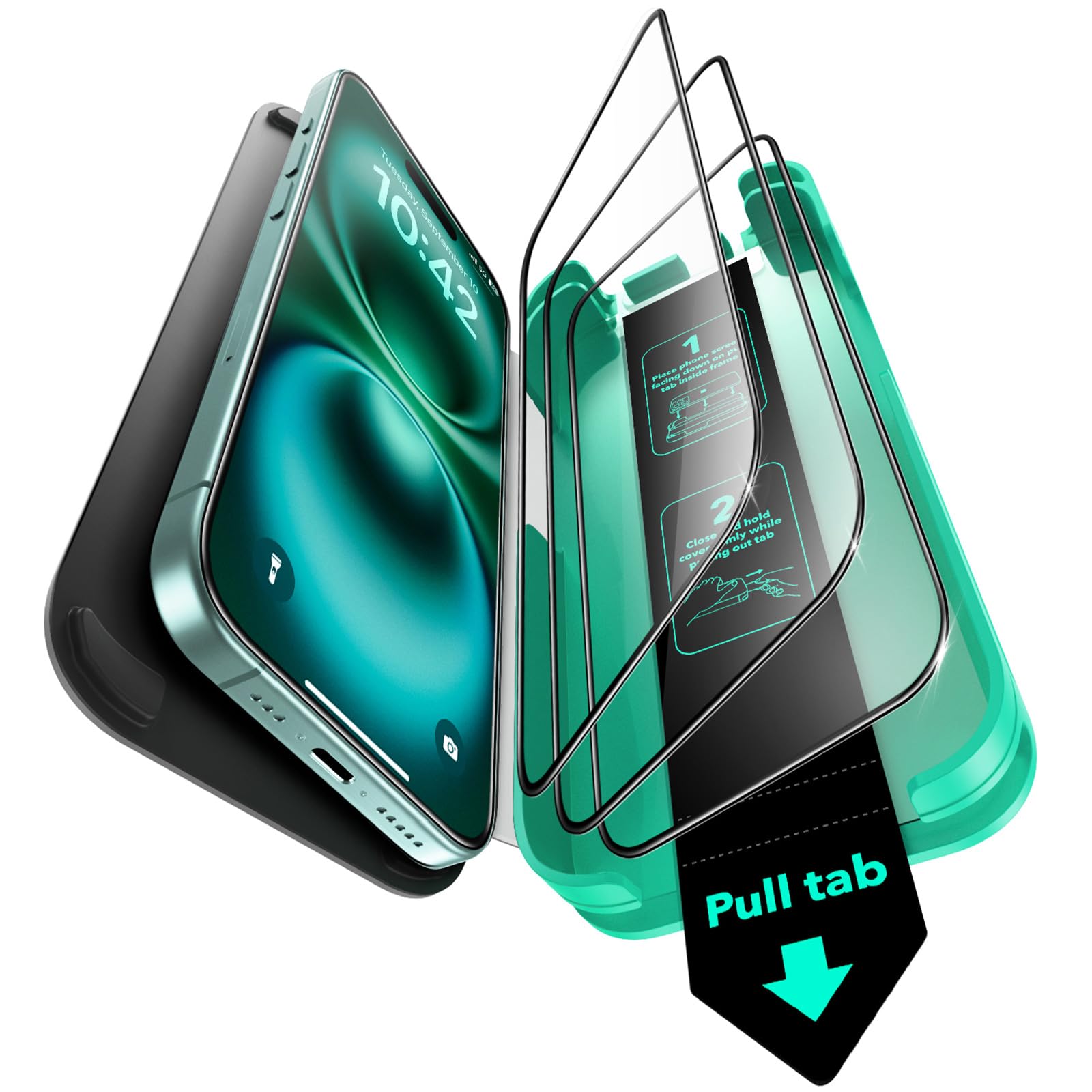 Foto 2 pulgar | Protector De Pantalla Esr De Vidrio 9h+, Paquete De 3 Unidades, Para Iphone 16/15 - Venta Internacional.