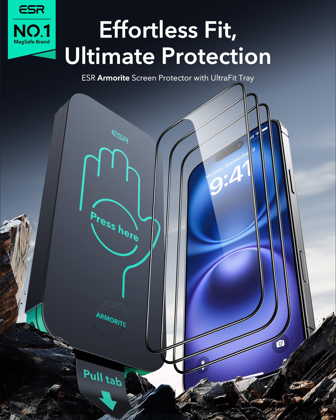 Foto 3 pulgar | Protector De Pantalla Esr De Vidrio 9h+, Paquete De 3 Unidades, Para Iphone 16/15 - Venta Internacional.