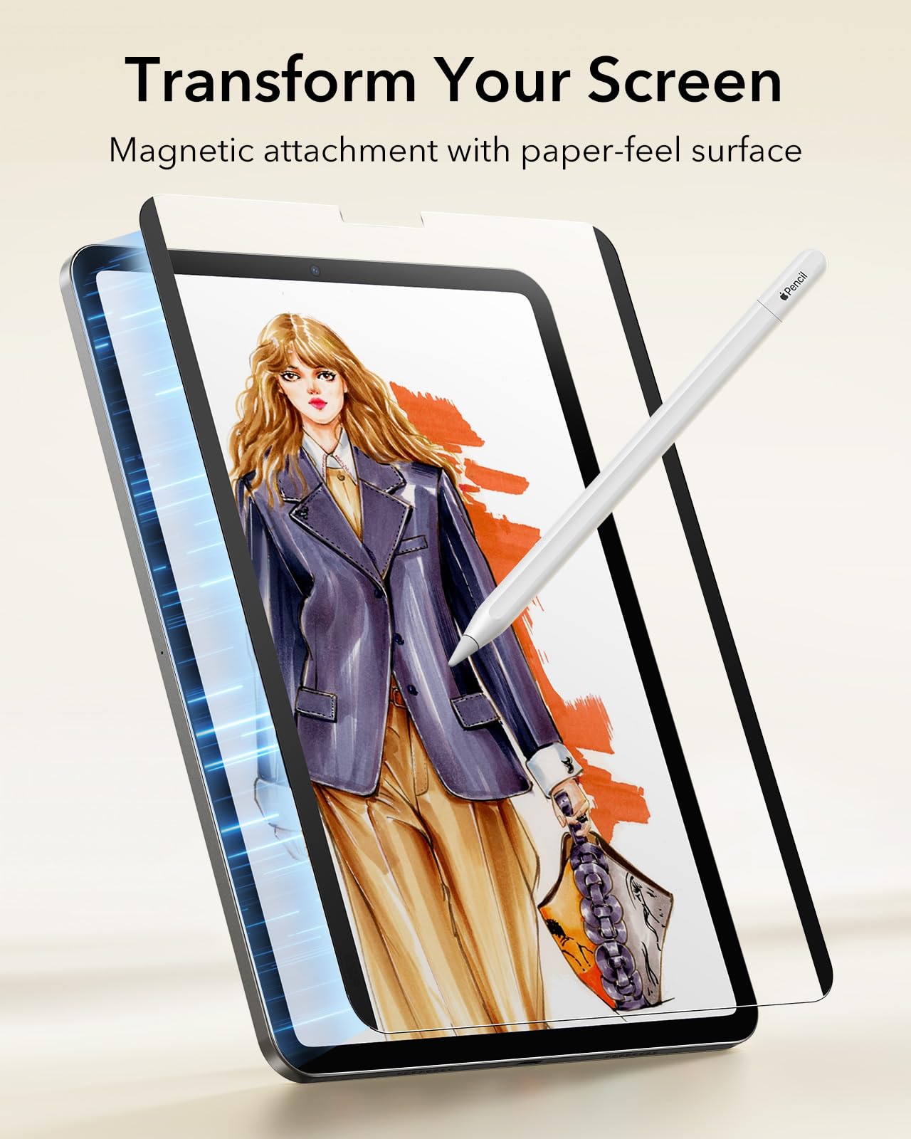 Foto 4 pulgar | Protector De Pantalla Esr Paper-feel Magnetic Para Ipad Pro 12,9'' - Venta Internacional.