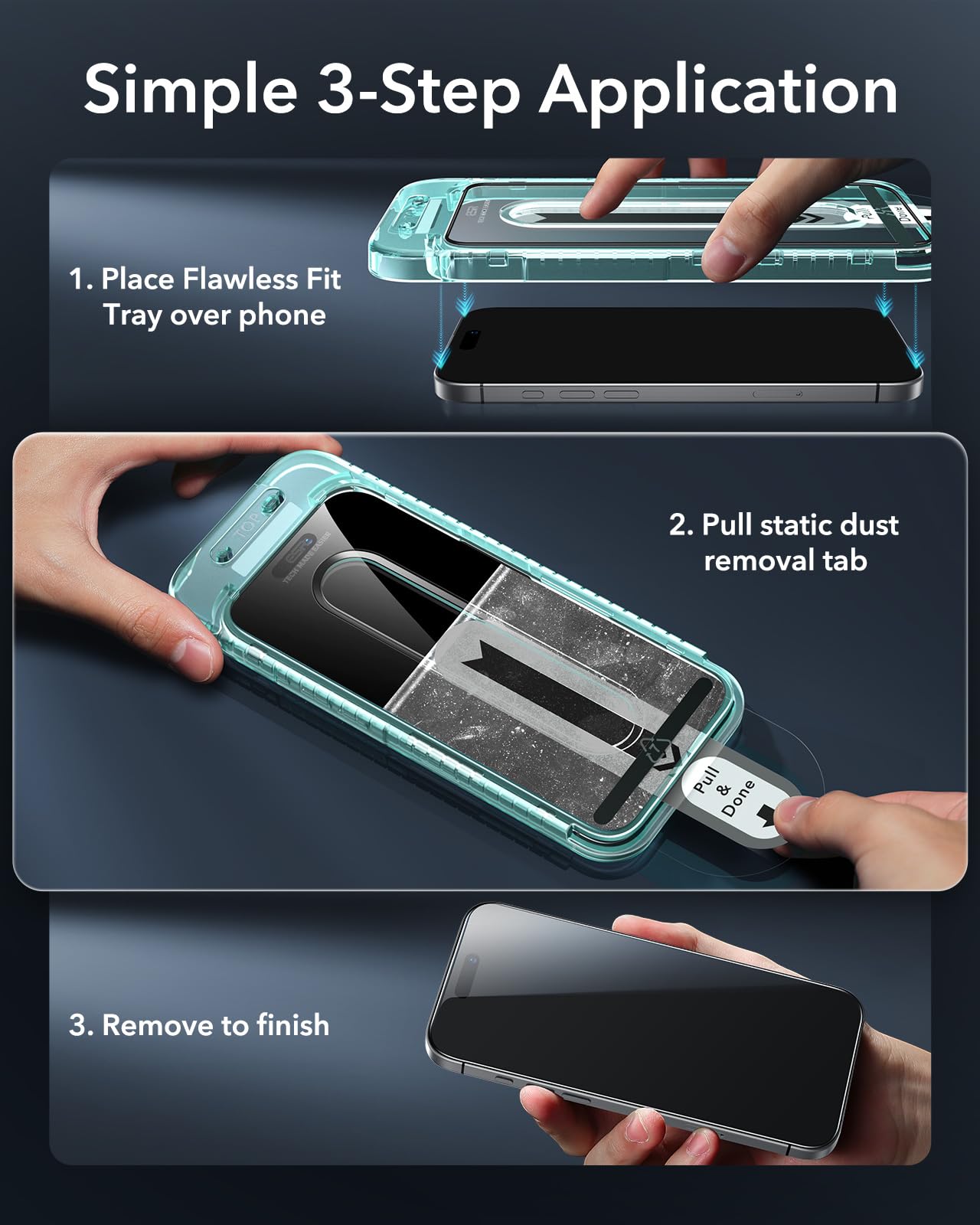 Foto 4 pulgar | Protector De Pantalla Esr Para Iphone 16/iphone 15 [paquete De 3] - Venta Internacional.