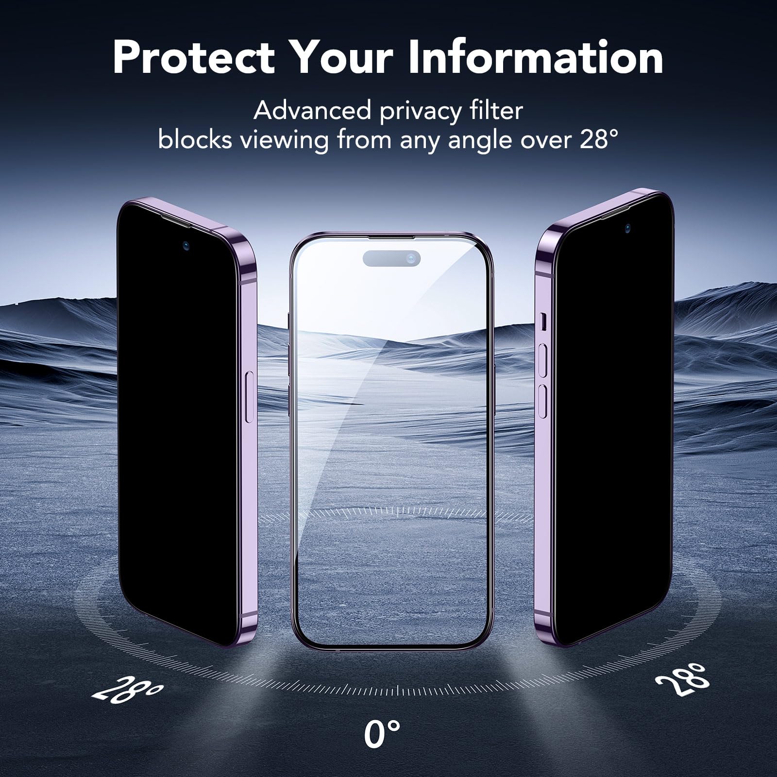 Foto 4 pulgar | Protector De Pantalla De Privacidad Esr Para Iphone 14 Pro Max (paquete De 3) - Venta Internacional.