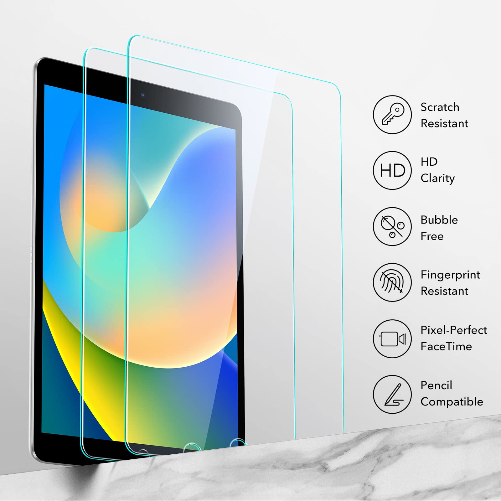 Foto 3 | Protector De Pantalla Esr Para Ipad De 9ª Generación De Vidrio Templado, Paquete De 2 - Venta Internacional.