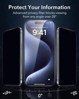 Foto 3 | Protector De Pantalla De Privacidad Esr Para Iphone 15 Pro Max (paquete De 3) - Venta Internacional.