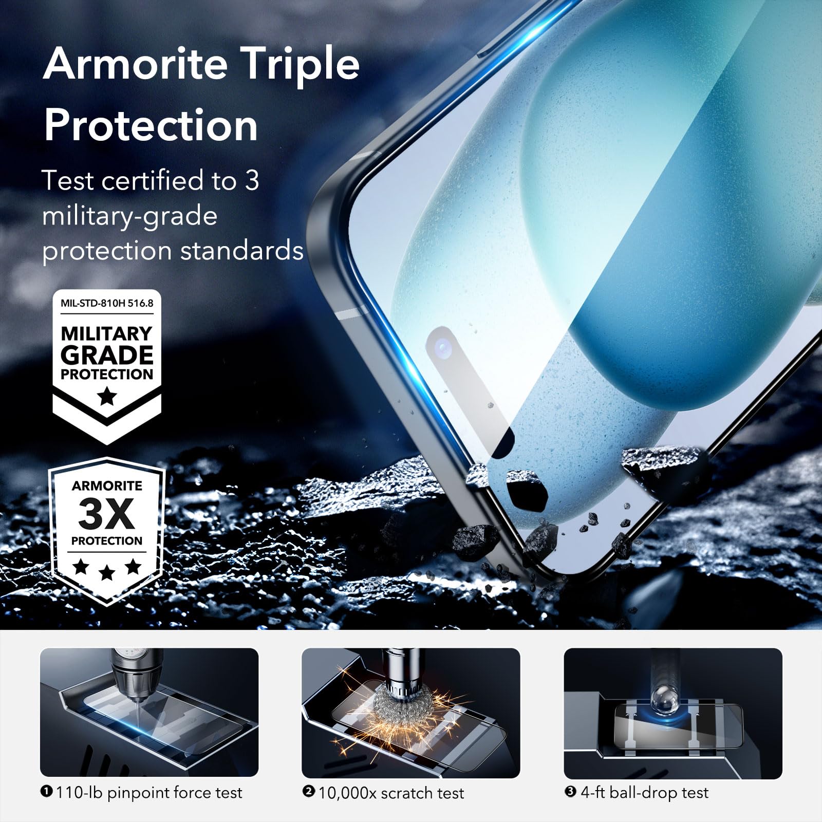 Foto 5 pulgar | Protector De Pantalla Esr Para Iphone 15 Plus Con Lente De Cámara 3+2 P - Venta Internacional.