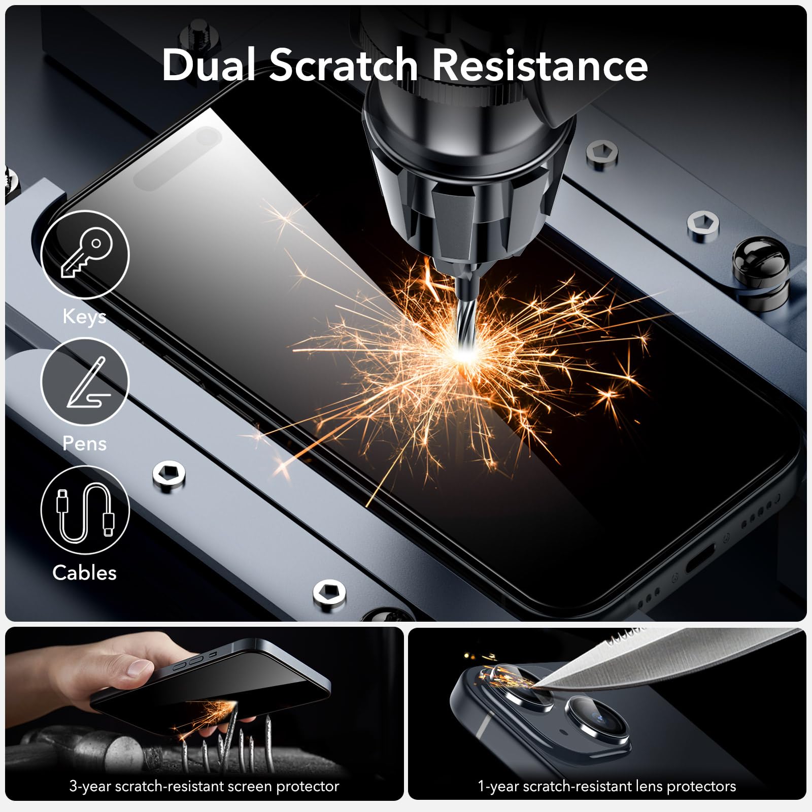Foto 8 pulgar | Protector De Pantalla Esr Para Iphone 15 Plus Con Lente De Cámara 3+2 P - Venta Internacional.