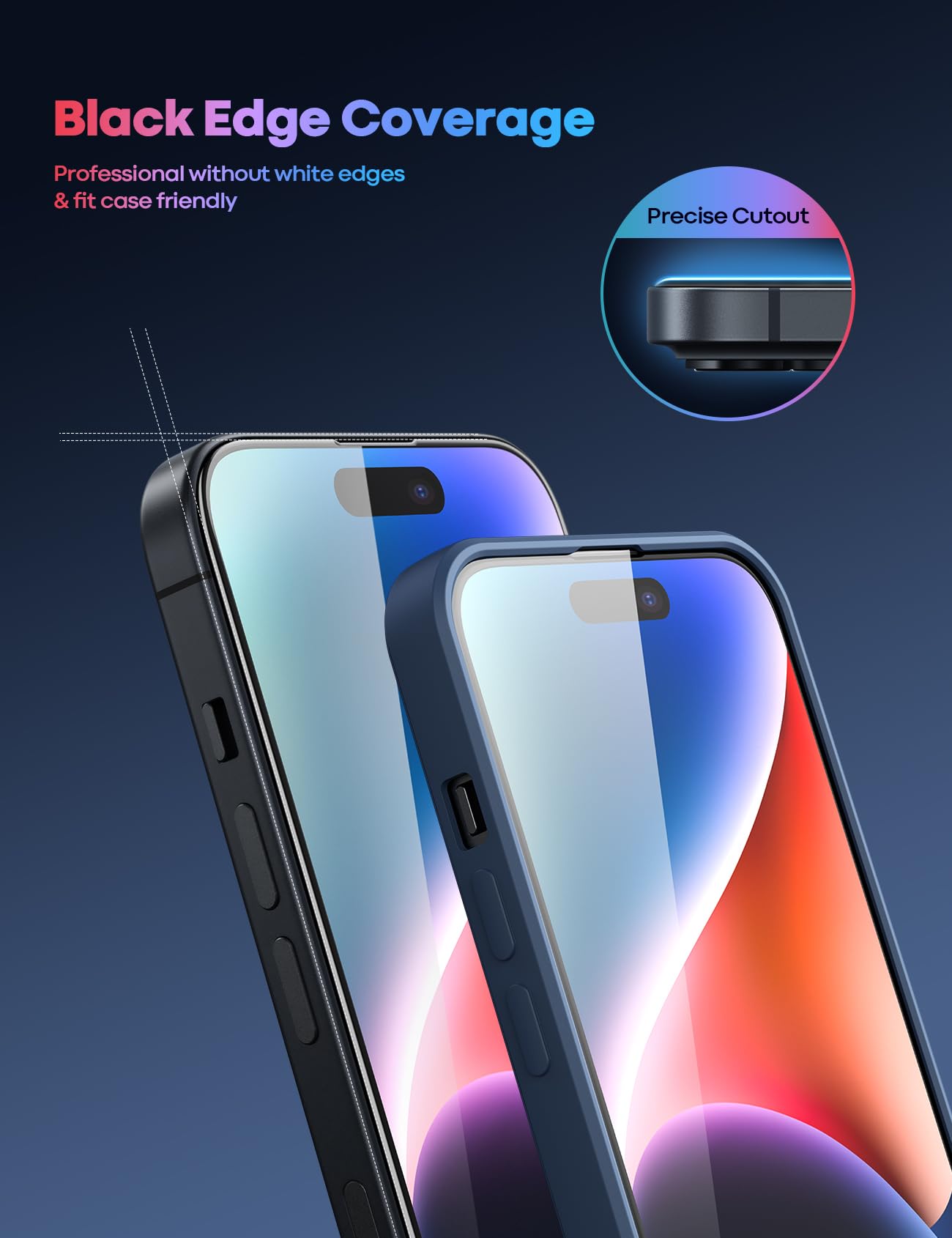 Foto 2 | Protector De Pantalla Lamicall Para Iphone 15 Pro, Paquete De 2 - Venta Internacional.
