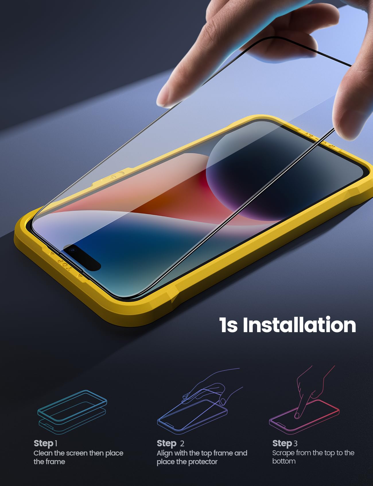 Foto 5 pulgar | Protector De Pantalla Lamicall Para Iphone 15 Pro, Paquete De 2 - Venta Internacional.