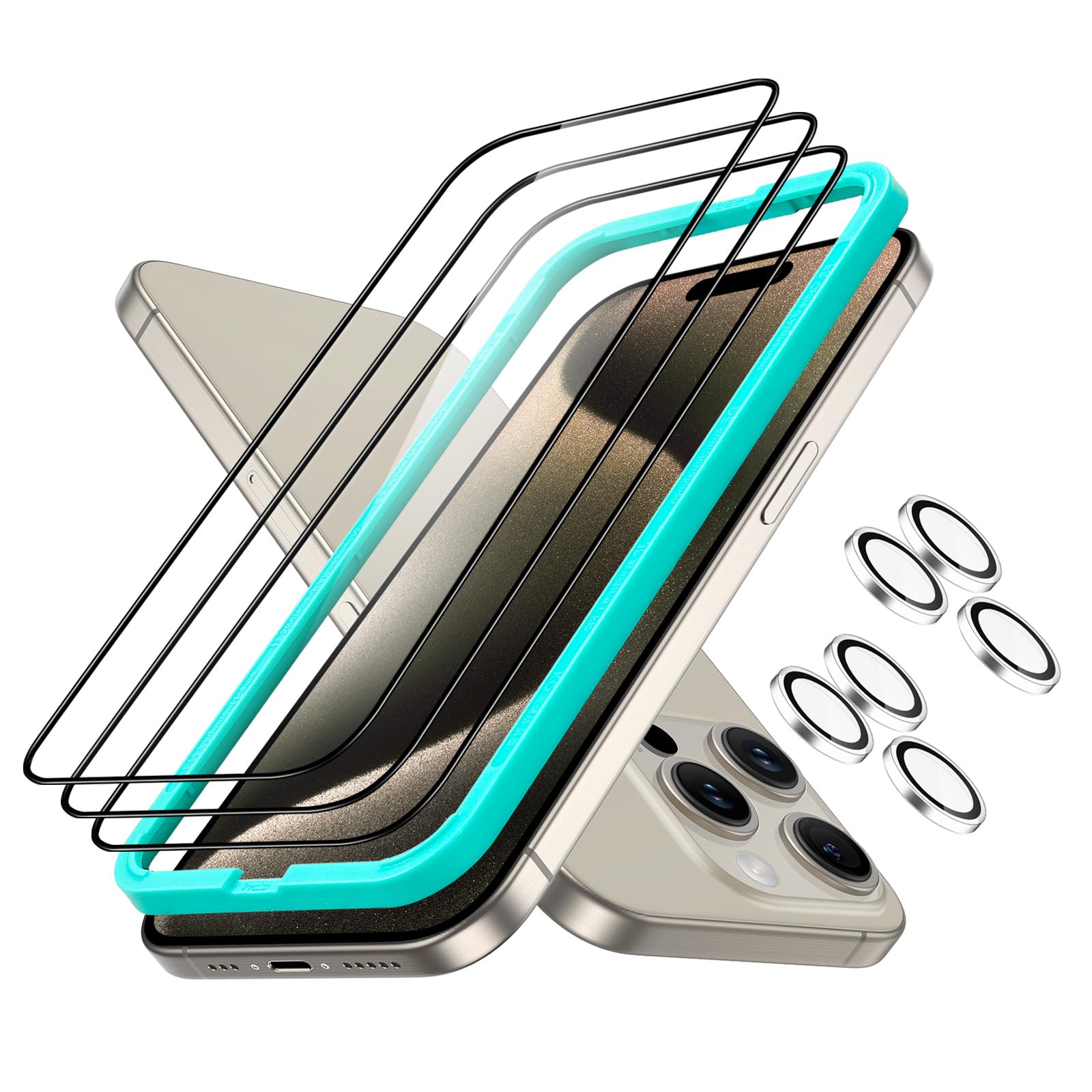 Foto 2 pulgar | Protector De Pantalla Esr Para Iphone 15 Pro Con Lente De Cámara 3+2 Pa - Venta Internacional.