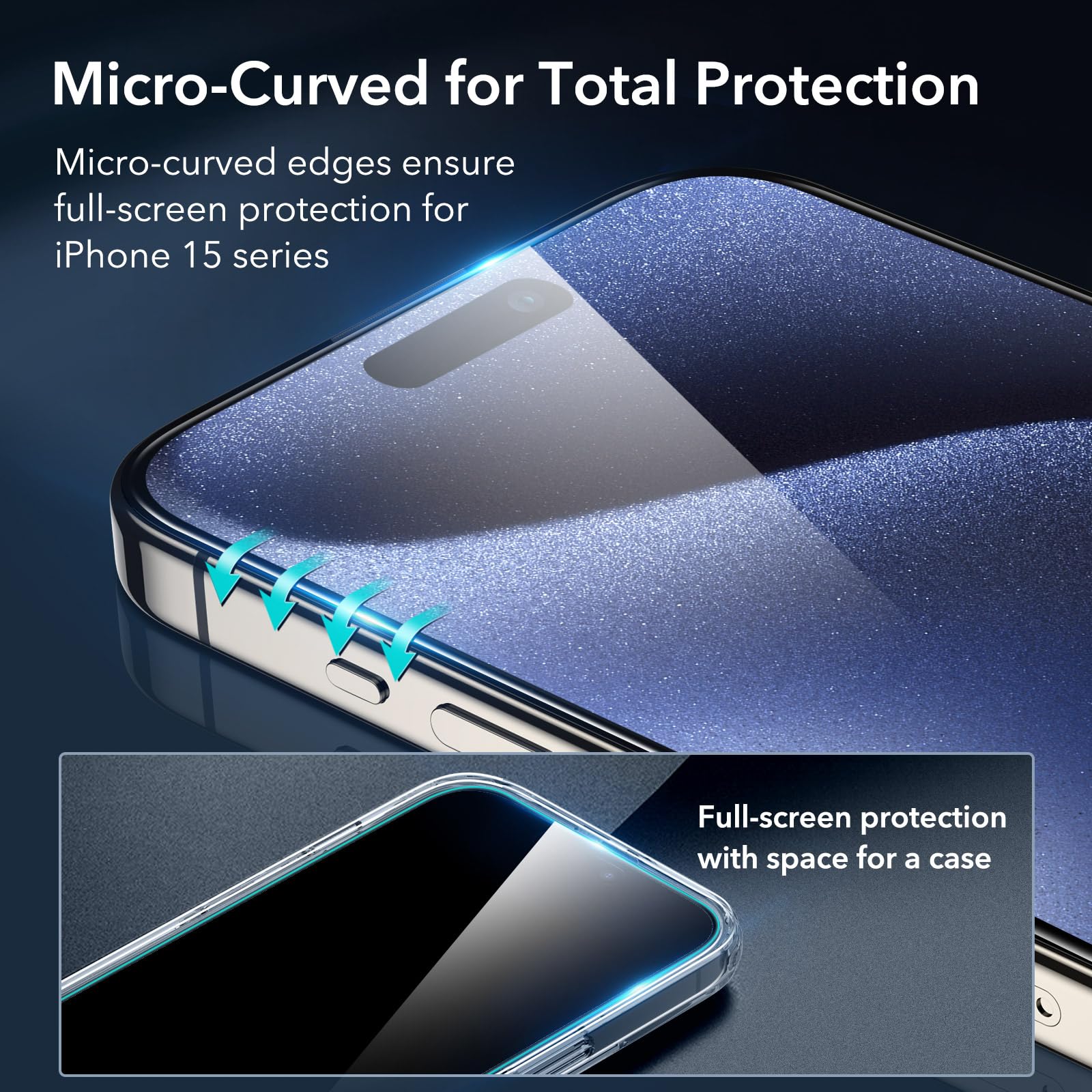 Foto 4 pulgar | Protector De Pantalla Esr Para Iphone 15 Pro Con Lente De Cámara 3+2 Pa - Venta Internacional.