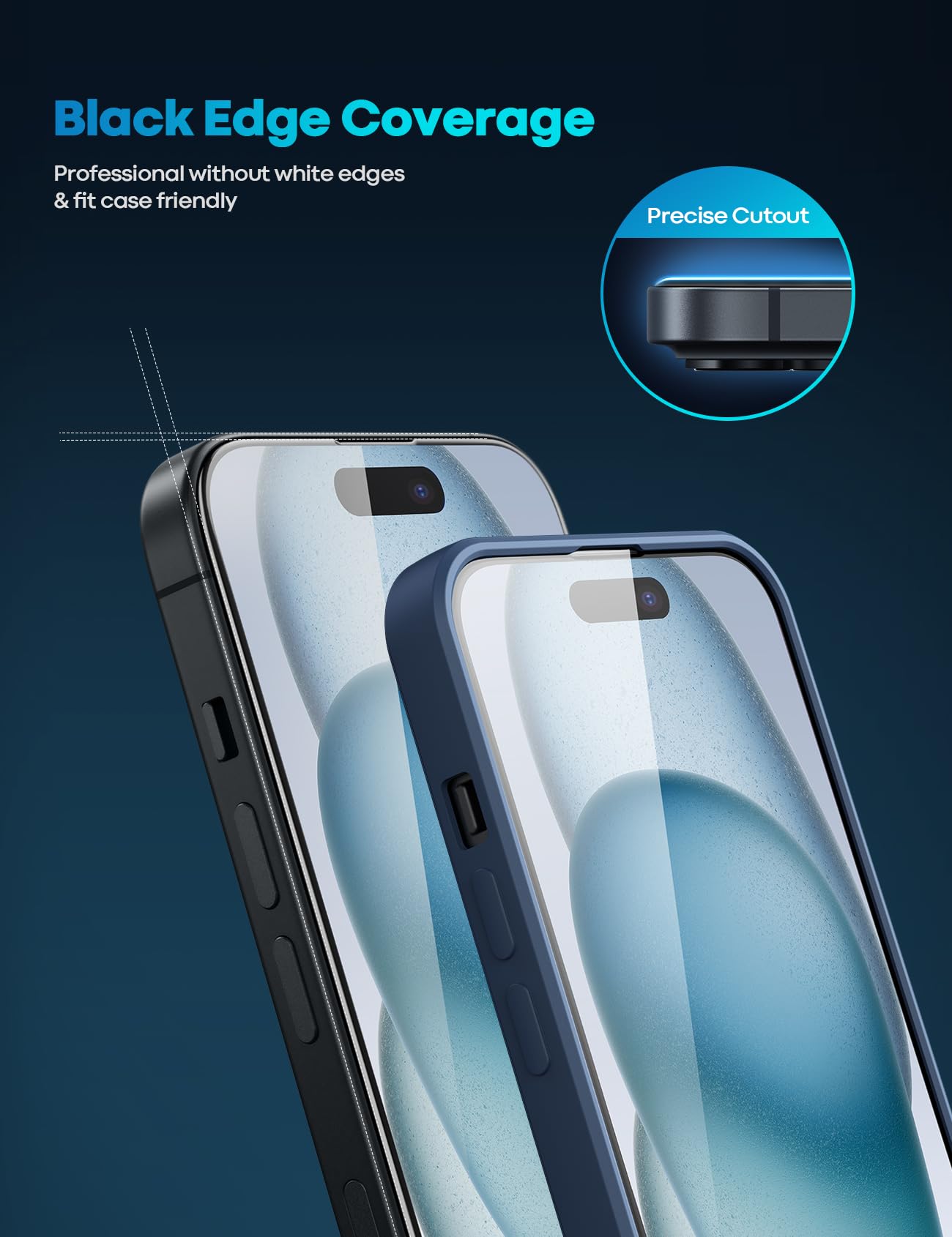 Foto 2 | Protector De Pantalla Lamicall Para Iphone 15 De Vidrio Templado, Paquete De 2 - Venta Internacional.