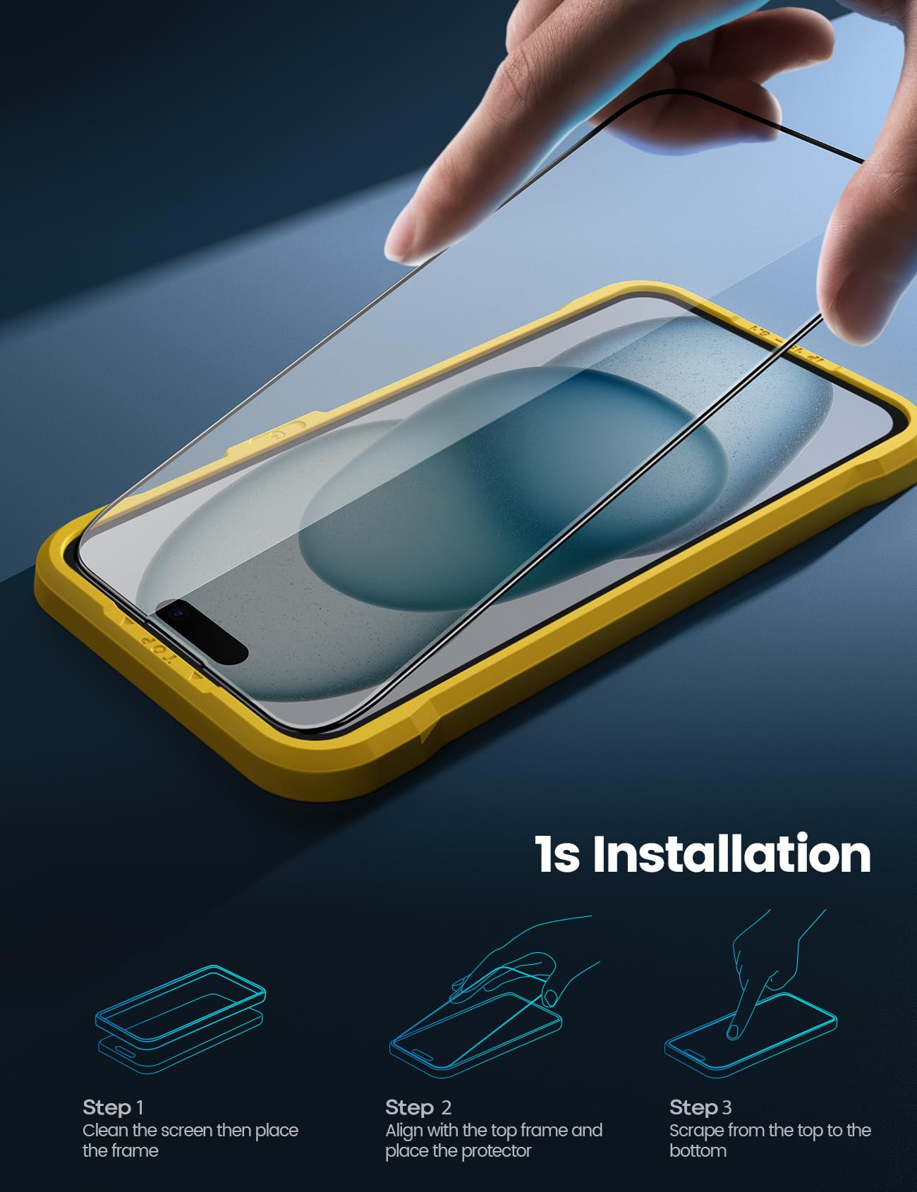 Foto 5 pulgar | Protector De Pantalla Lamicall Para Iphone 15 De Vidrio Templado, Paquete De 2 - Venta Internacional.
