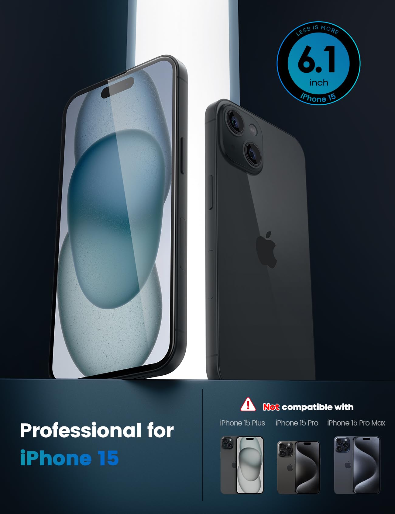 Foto 8 pulgar | Protector De Pantalla Lamicall Para Iphone 15 De Vidrio Templado, Paquete De 2 - Venta Internacional.