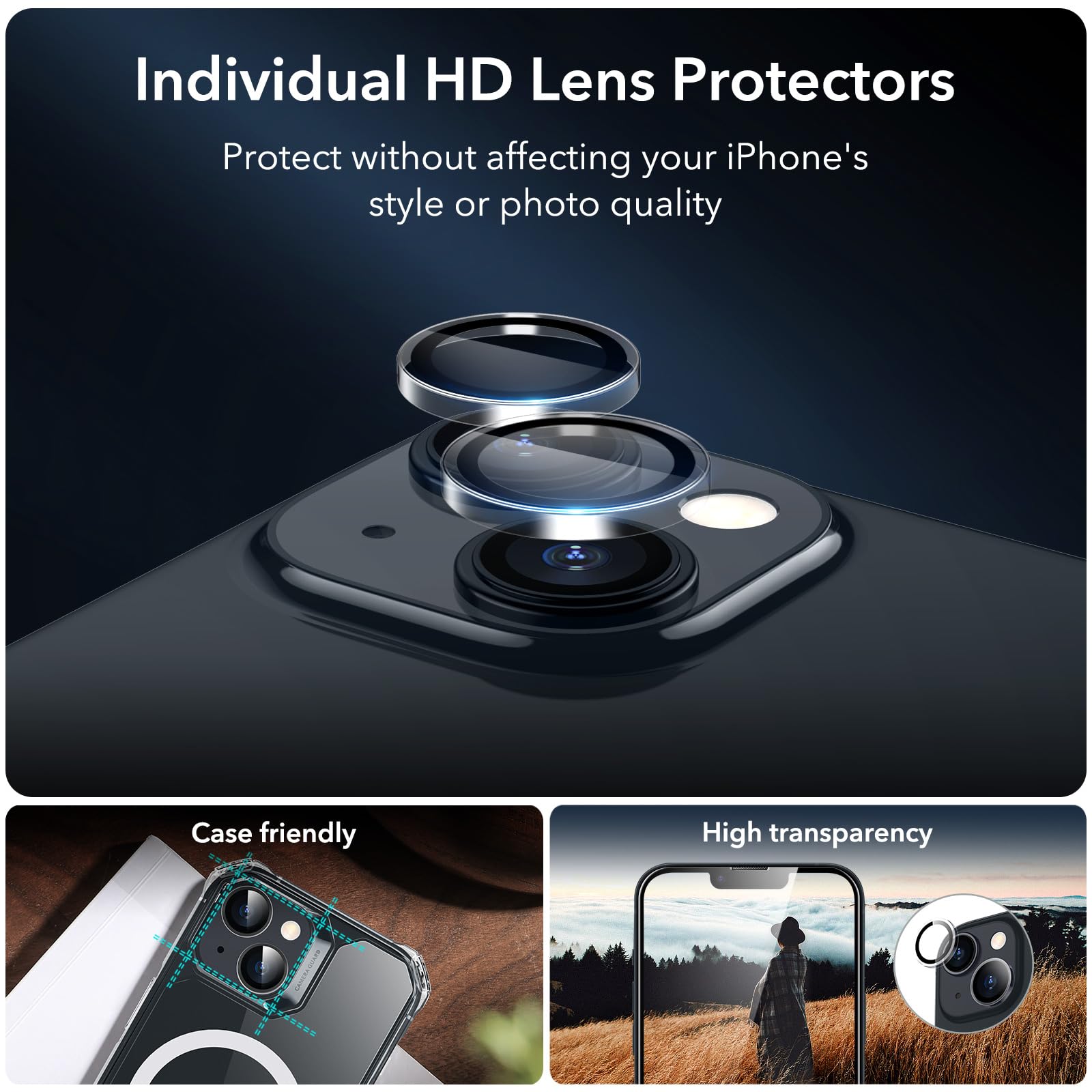 Foto 4 pulgar | Set De Protectores De Pantalla Esr Para Iphone 14 Con Vidrio Templado 3 - Venta Internacional.