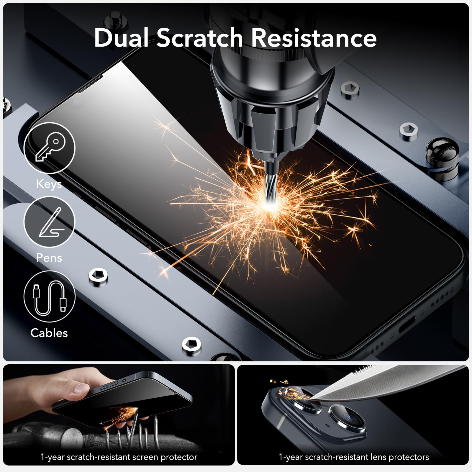 Foto 4 | Set De Protectores De Pantalla Esr Para Iphone 14 Con Vidrio Templado 3 - Venta Internacional.