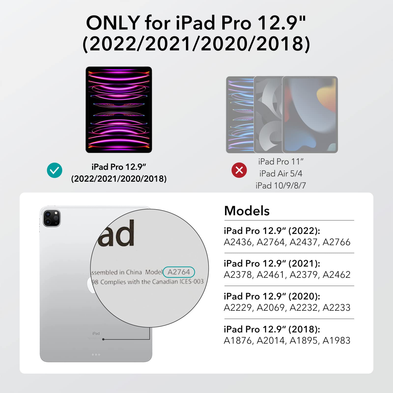 Foto 3 pulgar | Protector De Pantalla Esr Para Ipad Pro 12.9 (2022/2021/2020/2018) - Venta Internacional.