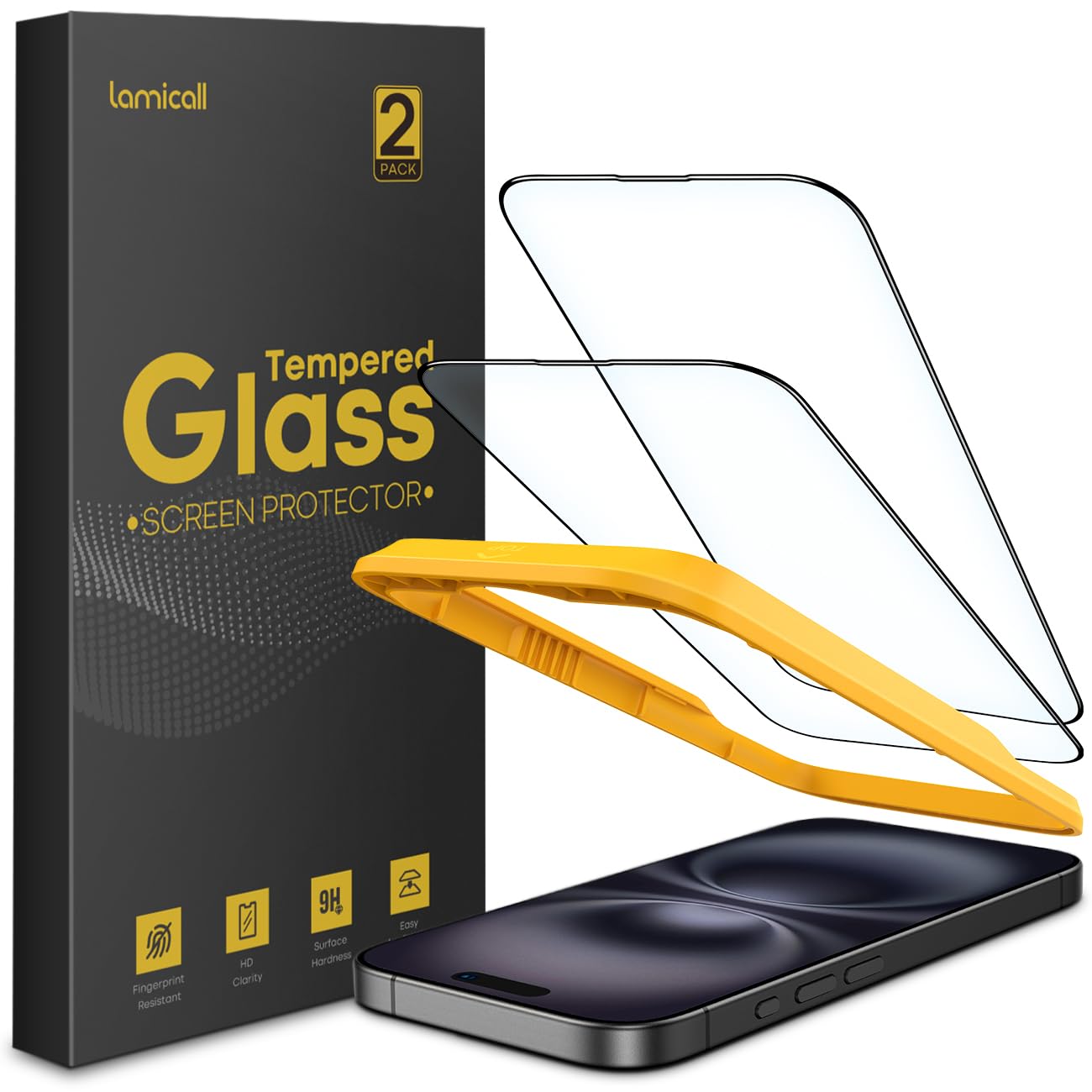 Foto 2 pulgar | Protector De Pantalla Lamicall Para Iphone 16 Plus/ 15 Plus (6.7) - Venta Internacional.