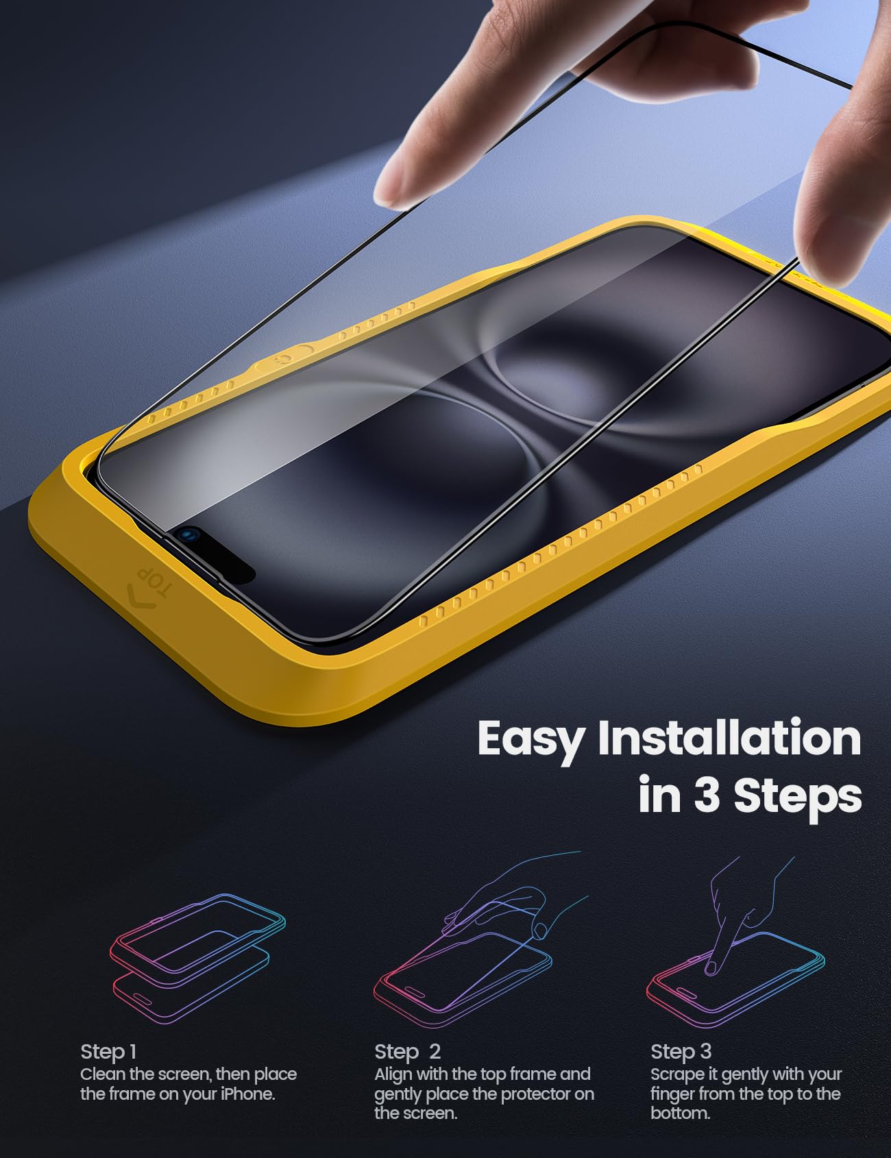 Foto 4 pulgar | Protector De Pantalla Lamicall Para Iphone 16 Plus/ 15 Plus (6.7) - Venta Internacional.