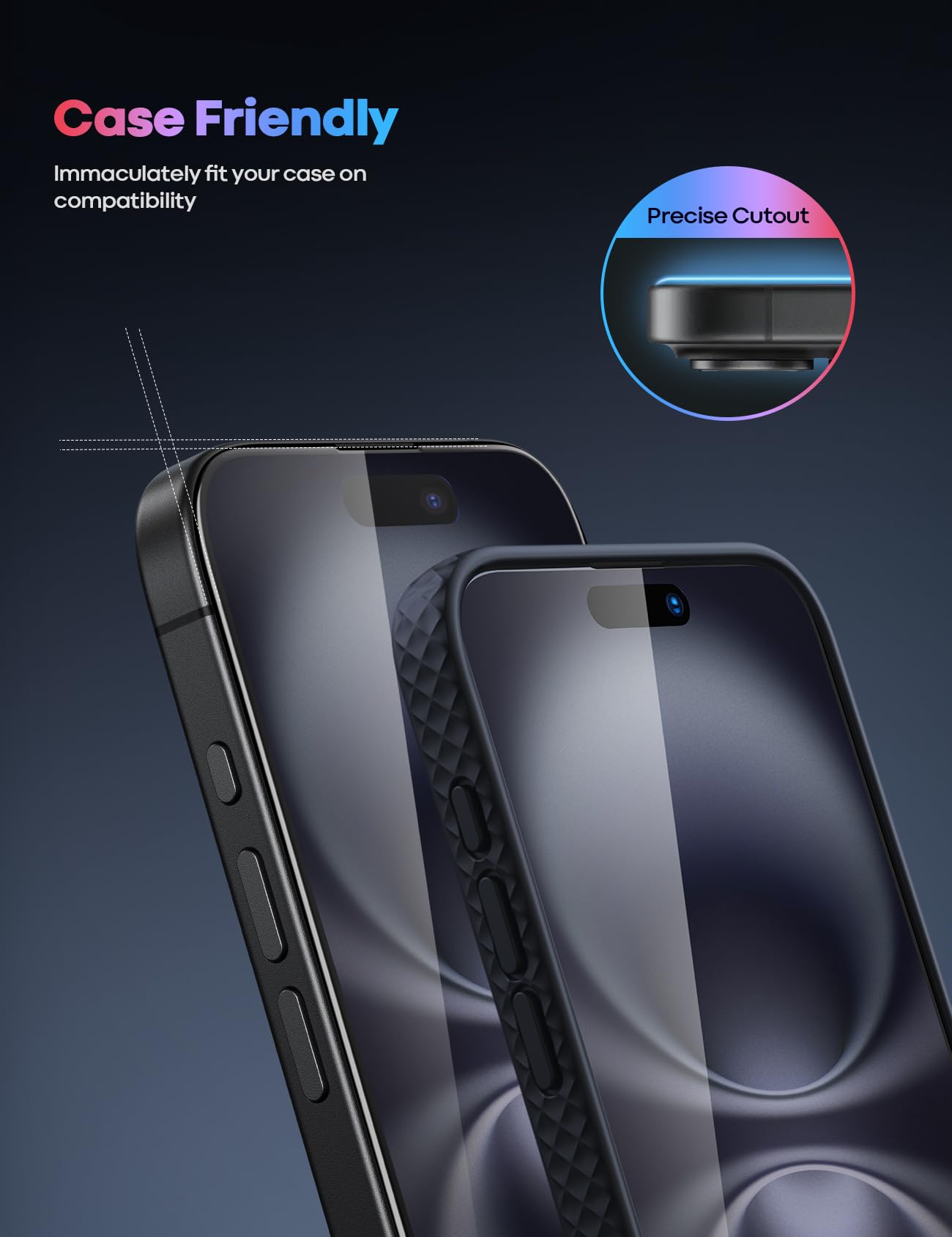 Foto 6 pulgar | Protector De Pantalla Lamicall Para Iphone 16 Plus/ 15 Plus (6.7) - Venta Internacional.