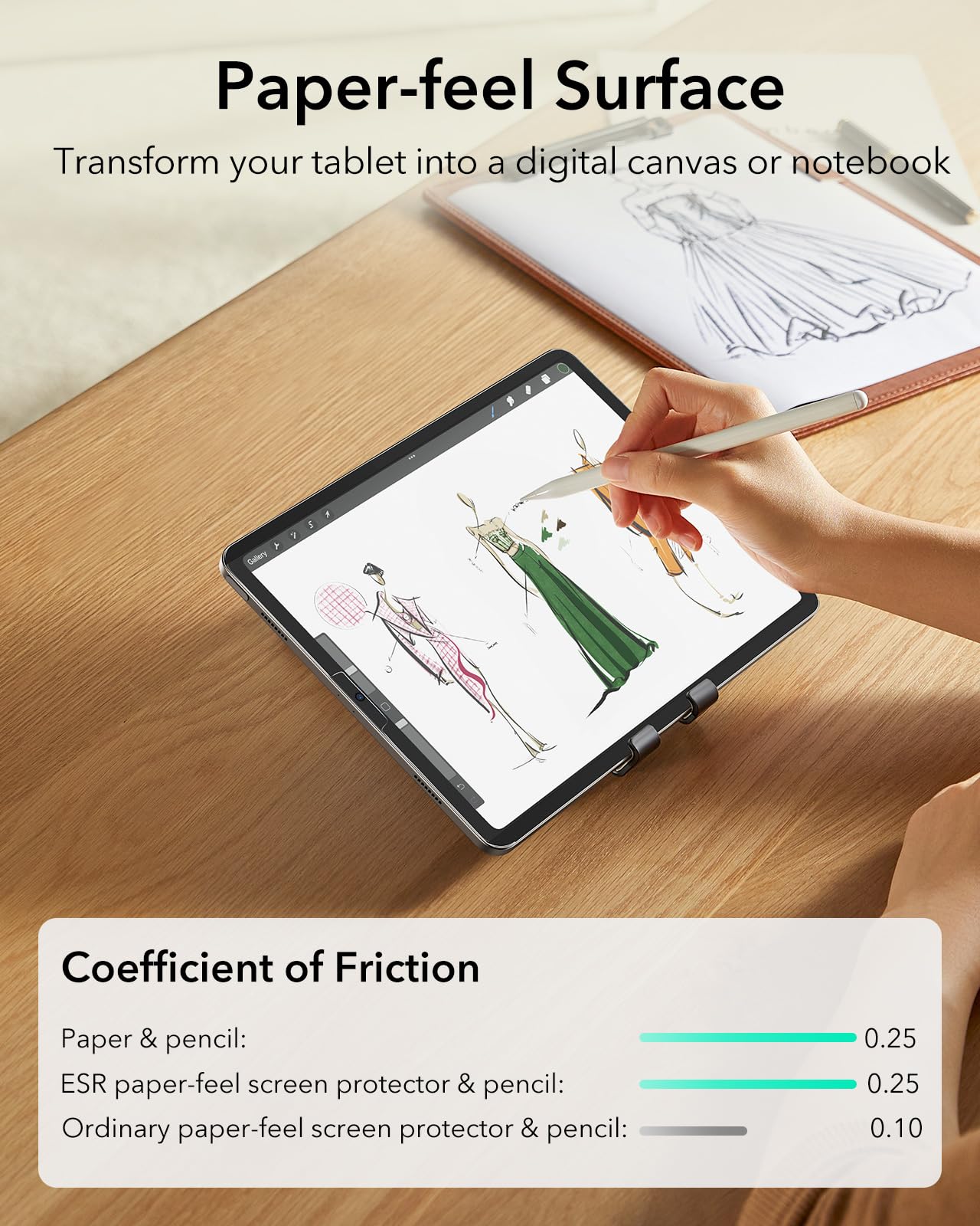 Foto 5 | Protector De Pantalla Esr Paper-feel Magnetic Para Ipad Air 5/4 10.9 Pulgadas - Venta Internacional.