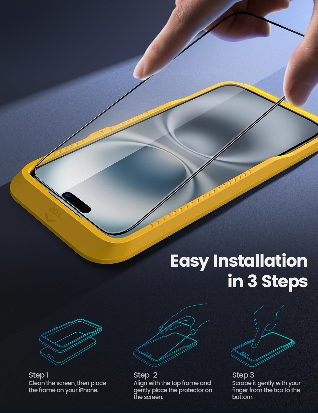 Foto 4 pulgar | Protector De Pantalla Lamicall Para Iphone 16/15 (6.1) [paquete De 2] - Venta Internacional.