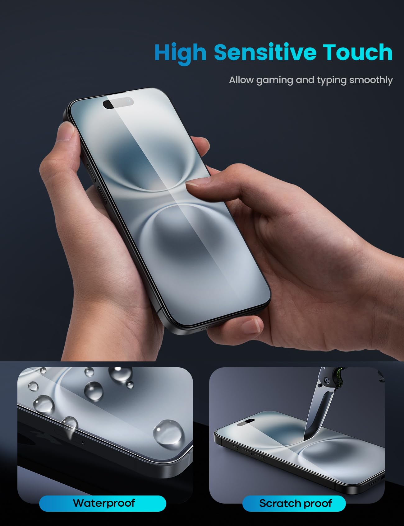 Foto 5 pulgar | Protector De Pantalla Lamicall Para Iphone 16/15 (6.1) [paquete De 2] - Venta Internacional.