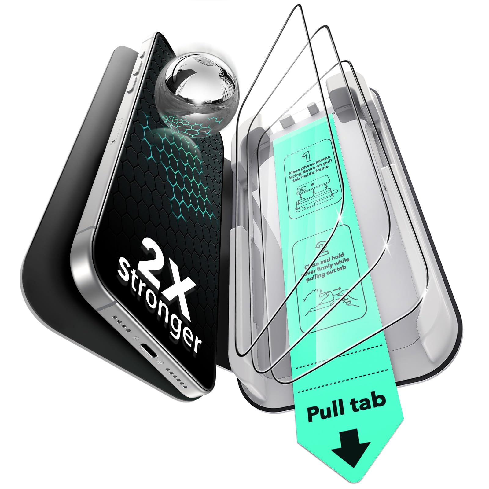 Foto 2 pulgar | Protector De Pantalla Esr Para Iphone 15 Pro Max 3 Pack - Venta Internacional.