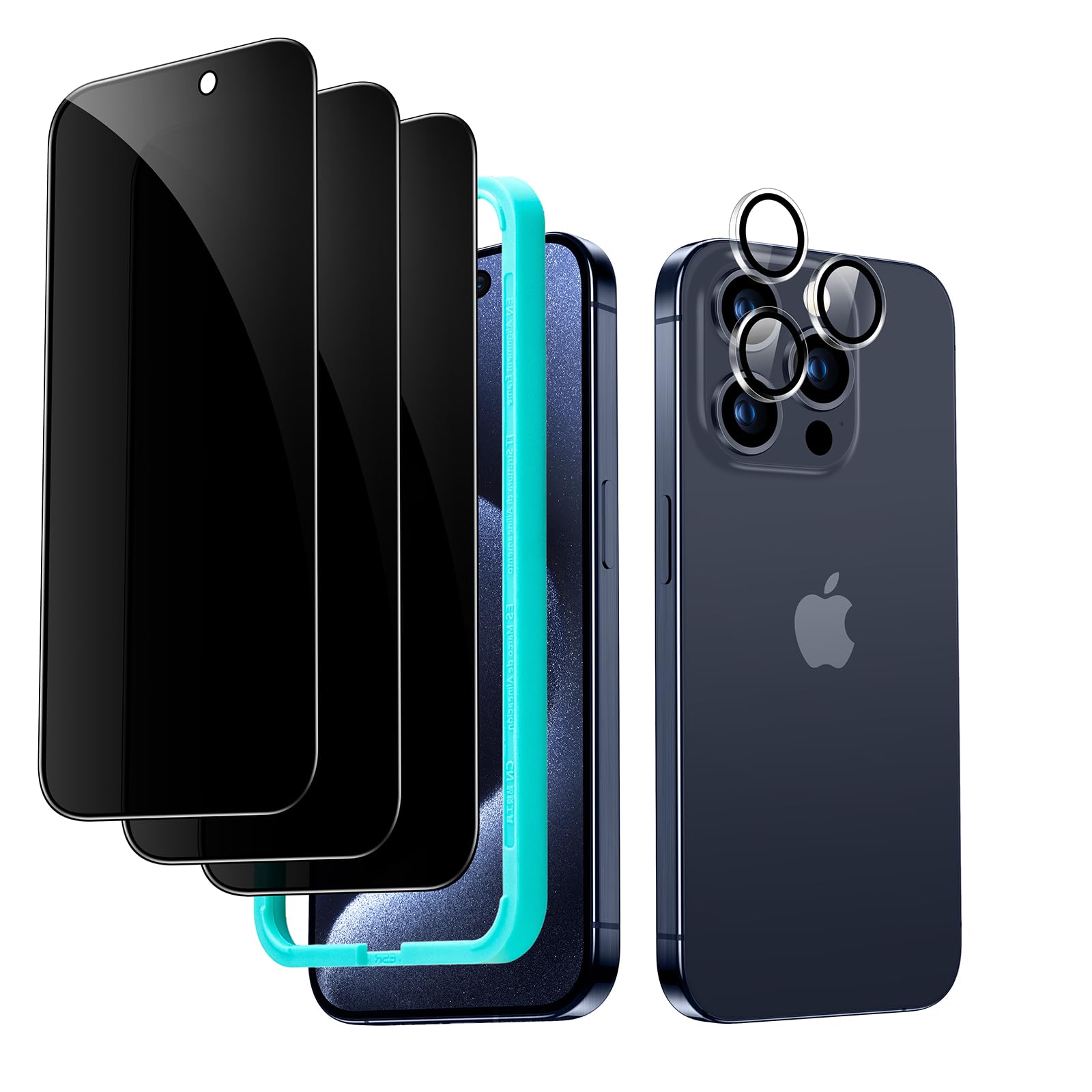 Foto 2 pulgar | Set De Protectores De Pantalla De Privacidad Esr Para Iphone 15 Pro 3+1, Paquete - Venta Internacional.