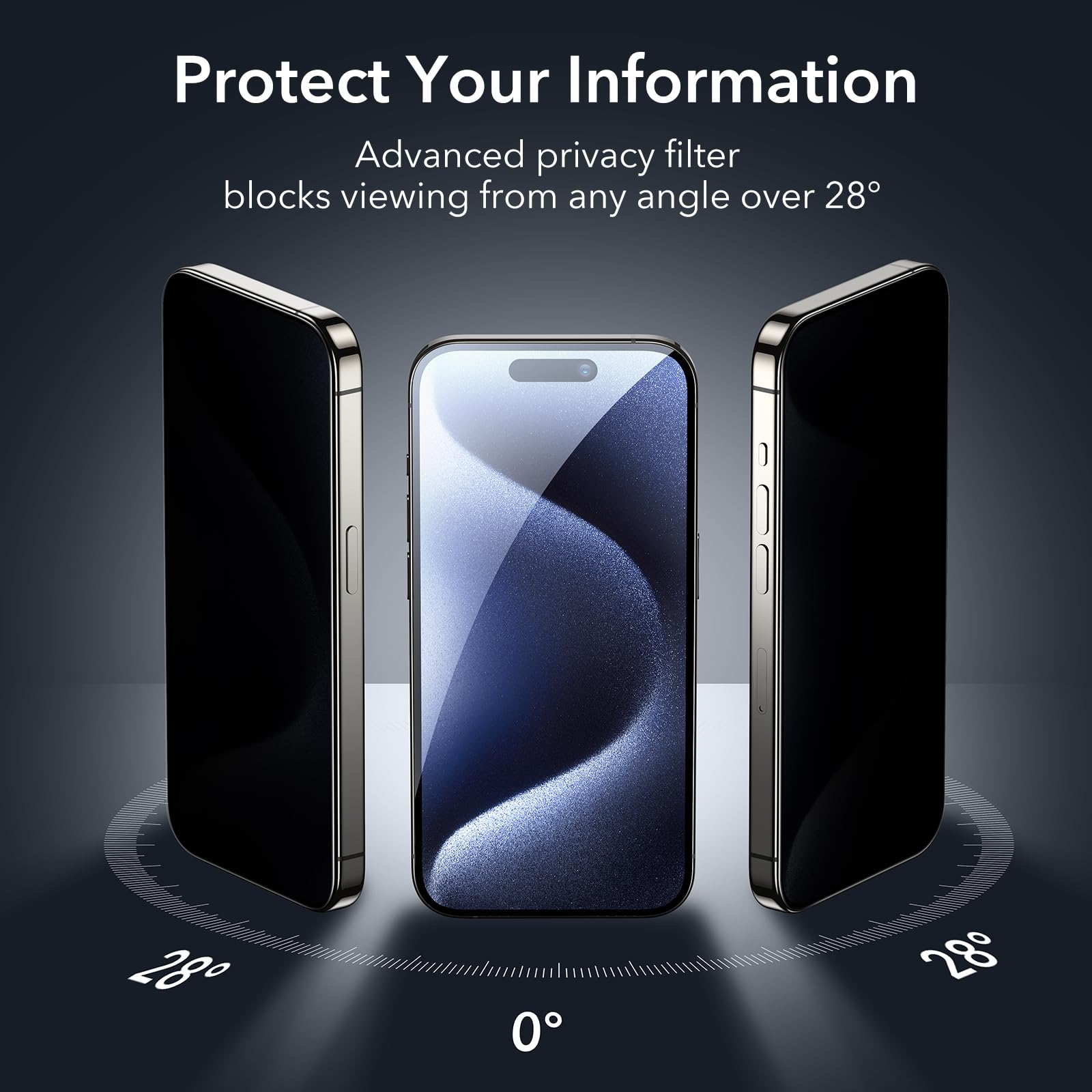 Foto 3 pulgar | Set De Protectores De Pantalla De Privacidad Esr Para Iphone 15 Pro 3+1, Paquete - Venta Internacional.