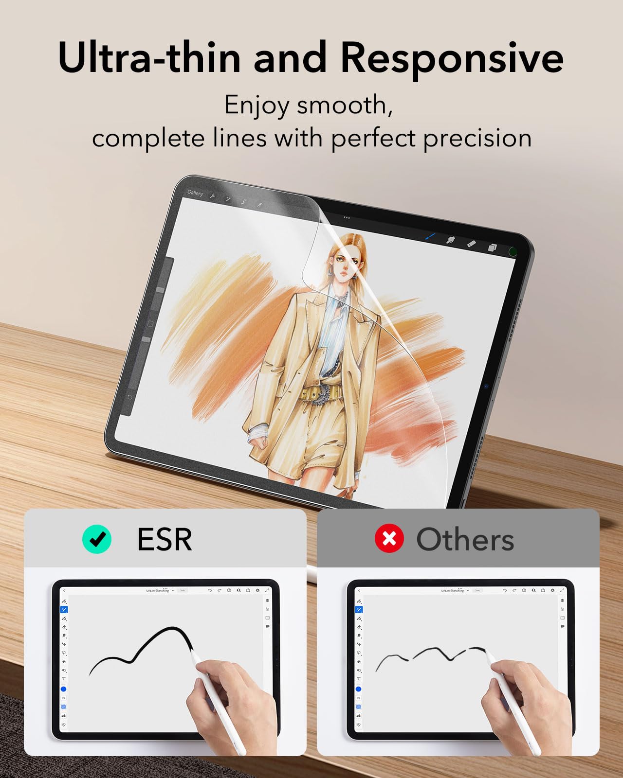 Foto 6 | Protector De Pantalla Esr Paper-feel Para Ipad Air 5/air 4/pro 11 - Venta Internacional.