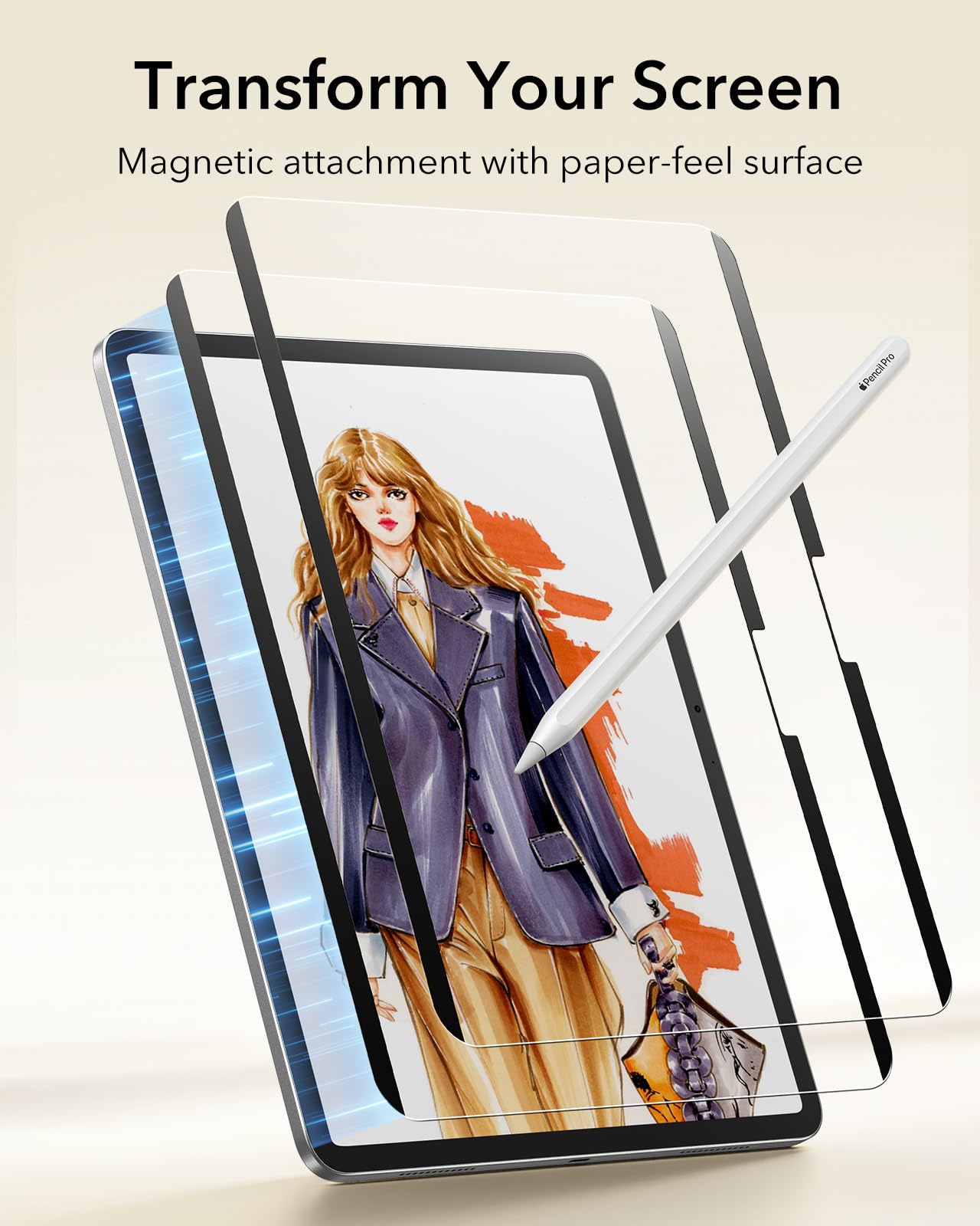 Foto 4 pulgar | Protector De Pantalla Esr Paper-feel Magnetic Para Ipad Air 11 - Venta Internacional.