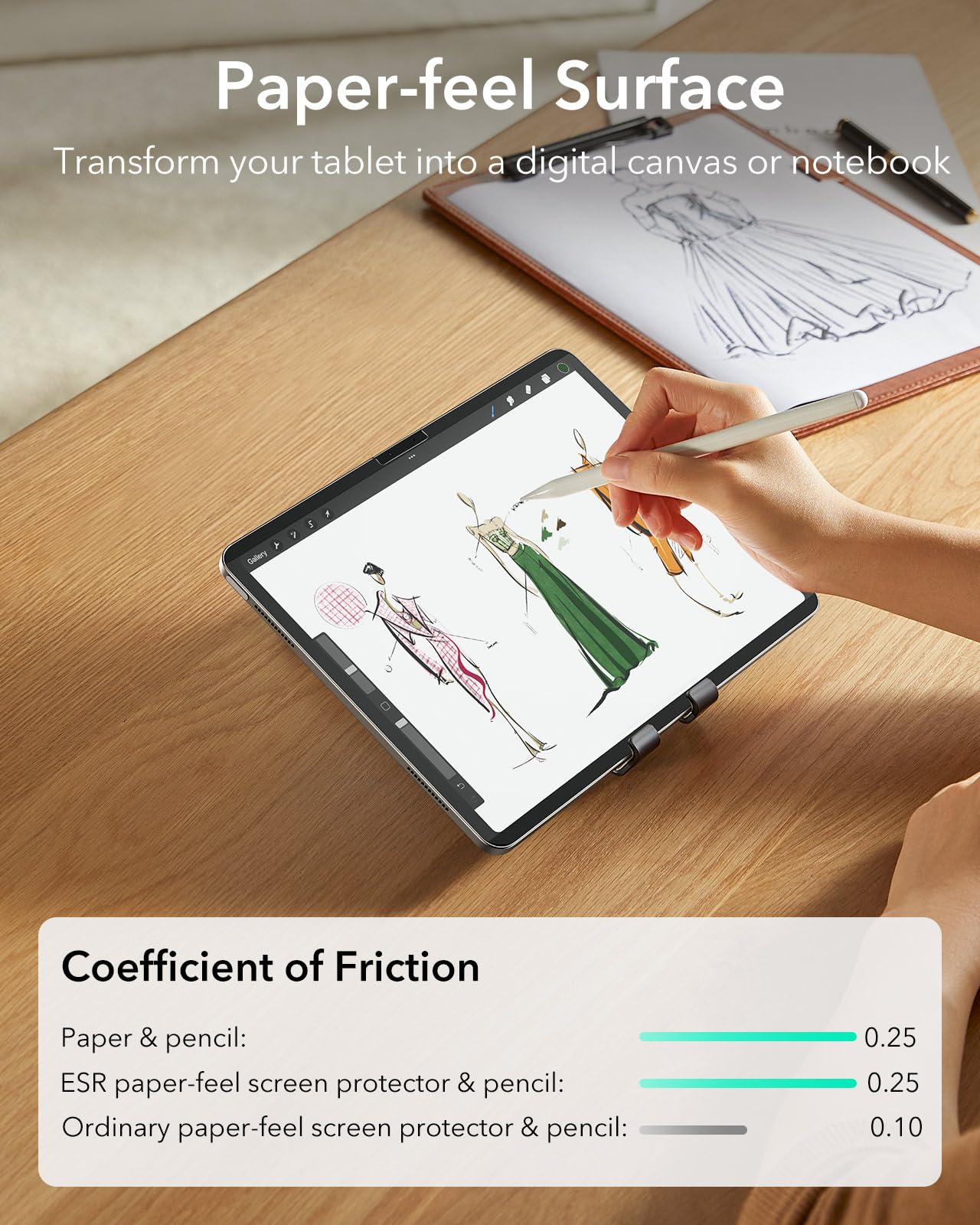 Foto 6 pulgar | Protector De Pantalla Esr Paper-feel Magnetic Para Ipad Air 11 - Venta Internacional.