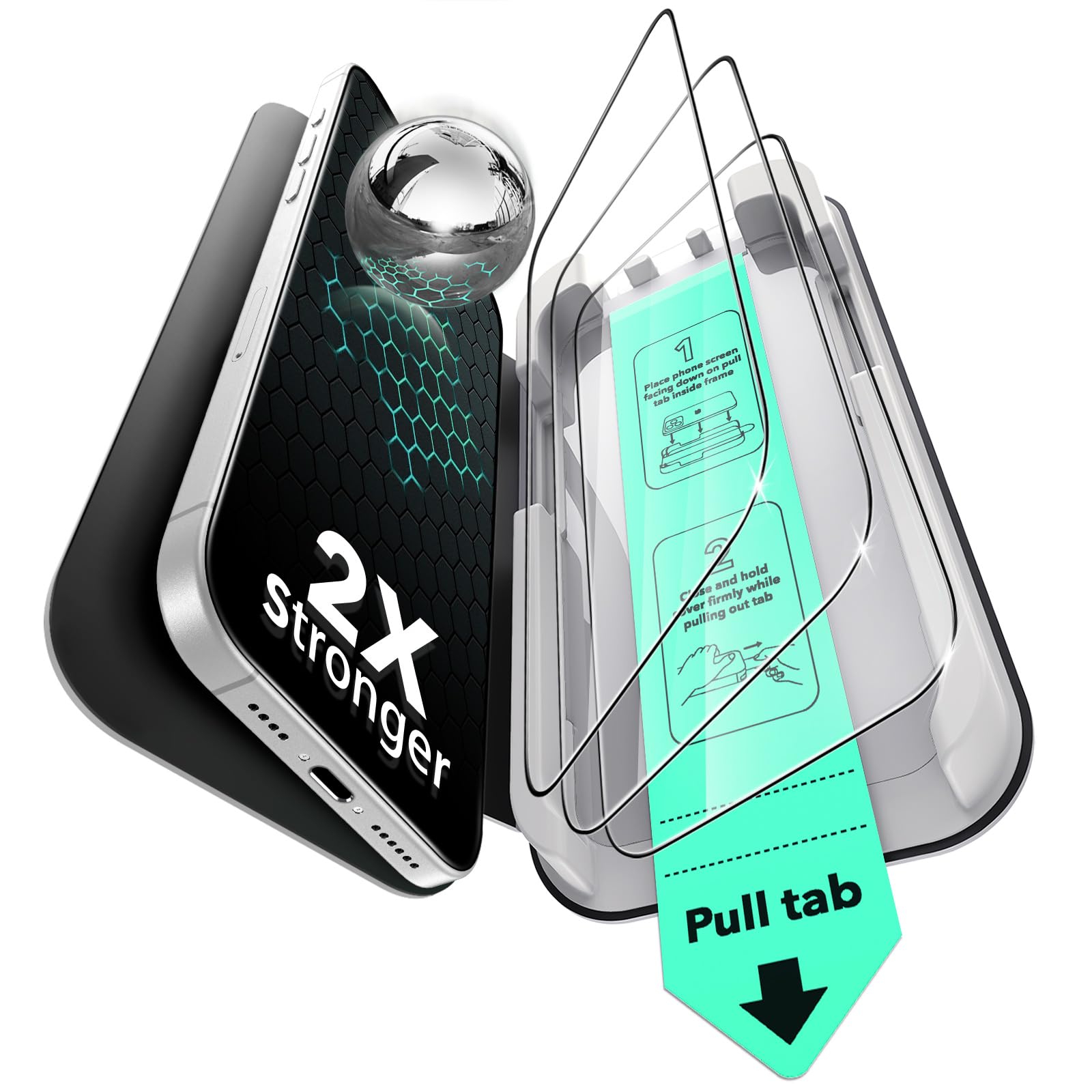 Foto 2 pulgar | Protector De Pantalla Esr Para Iphone 16 Plus/15 Plus, Paquete De 3 - Venta Internacional.