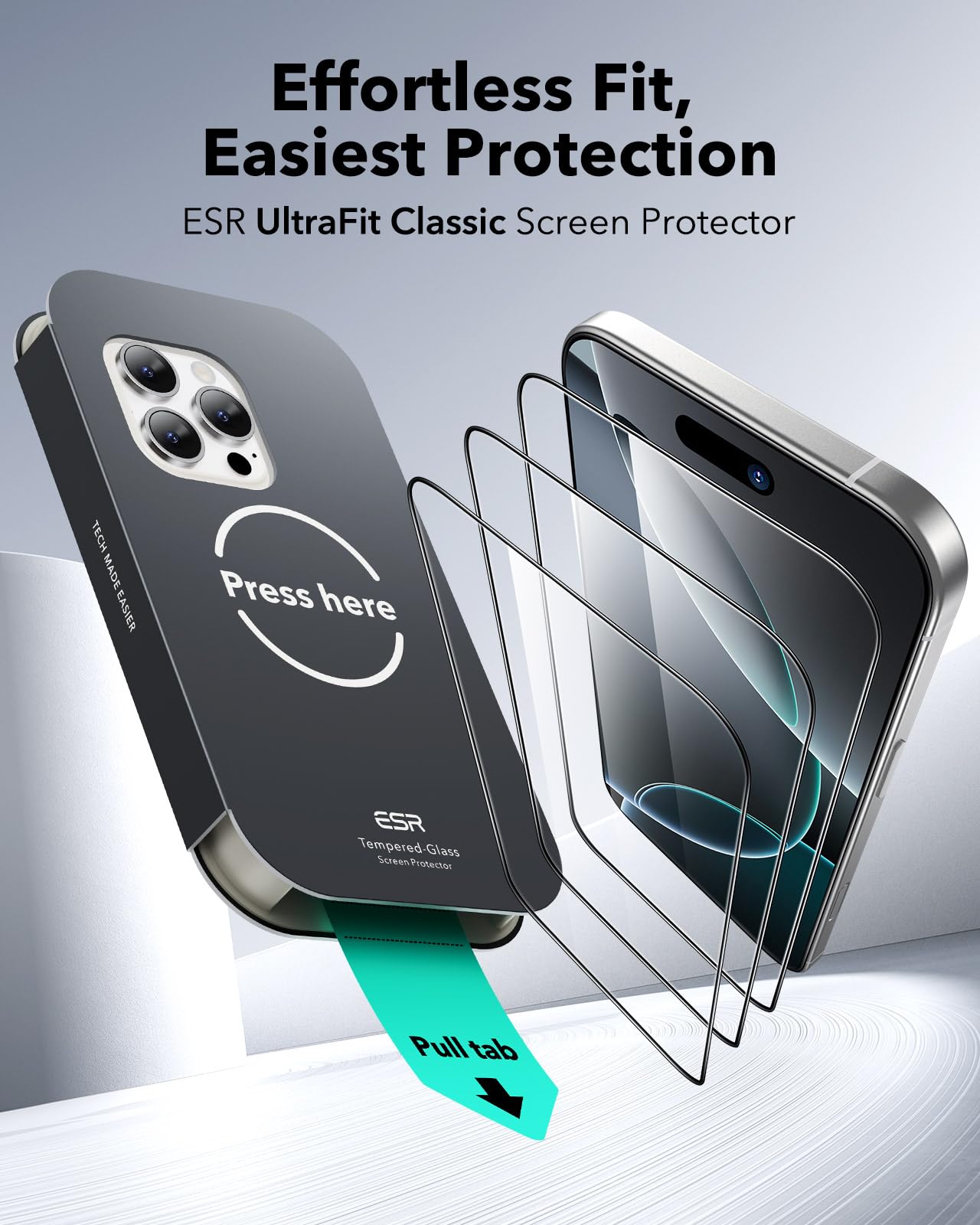 Foto 3 pulgar | Protector De Pantalla Esr 3 Pack Para Iphone 16 Pro De Vidrio Templado - Venta Internacional.