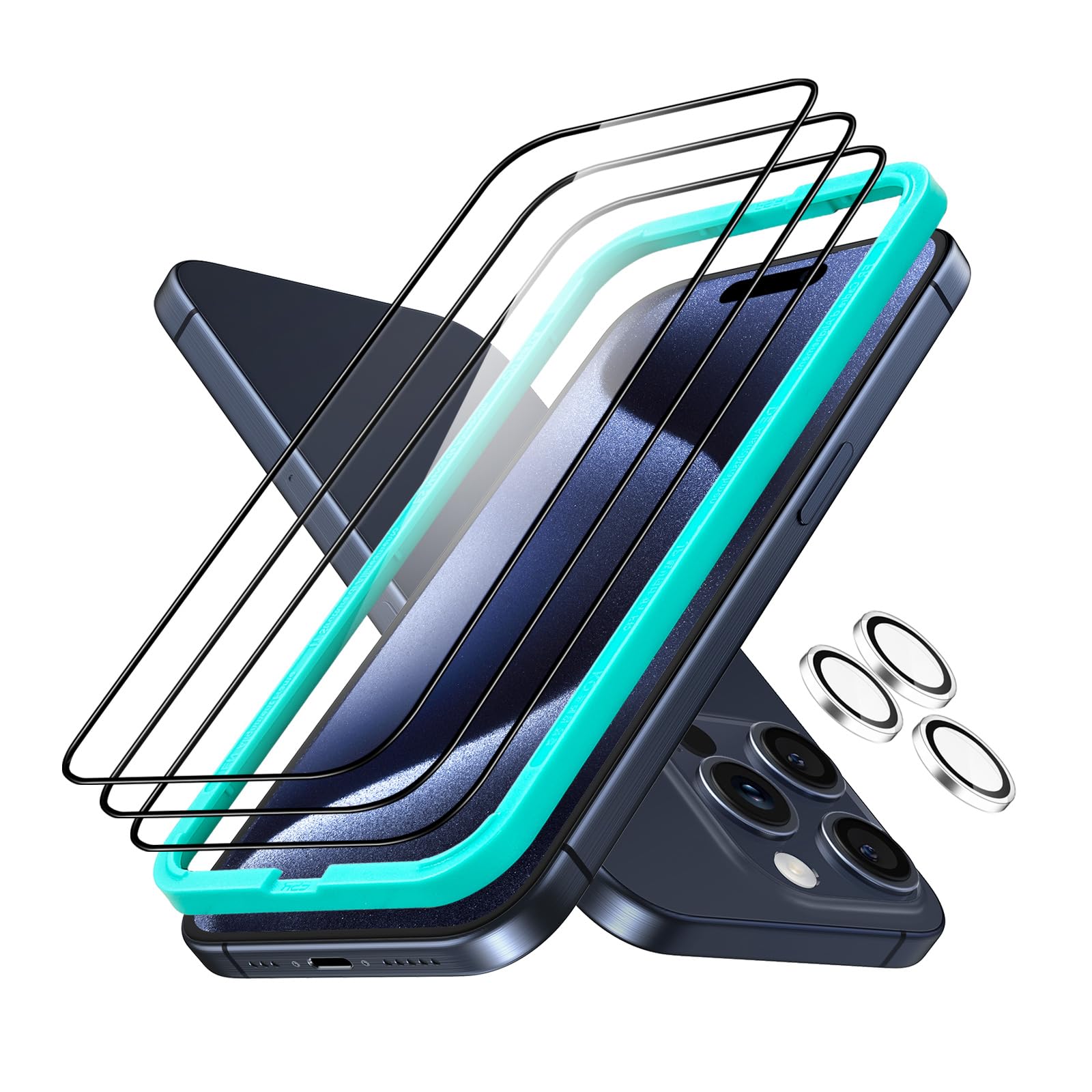 Foto 1 | Protector De Pantalla Esr Para Iphone 15 Pro Con Lente De Cámara 3+1 Set - Venta Internacional.