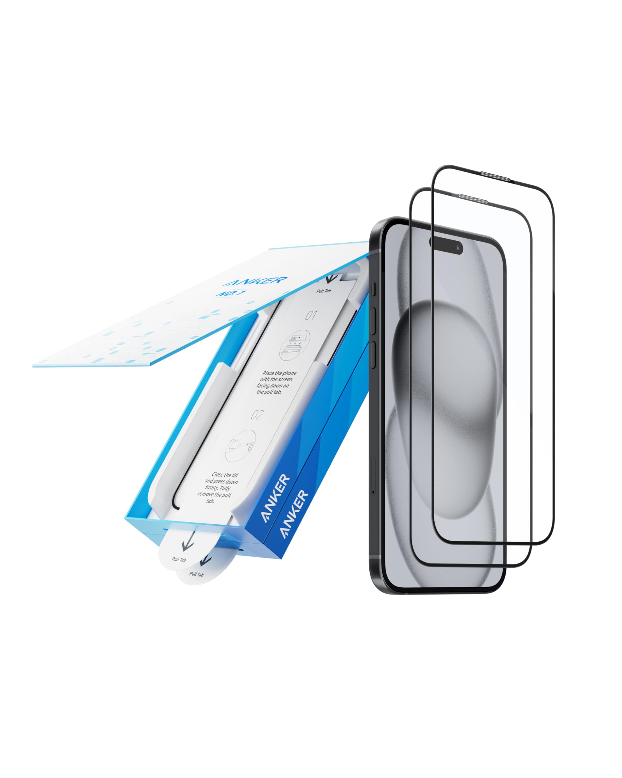 Foto 2 pulgar | Protector De Pantalla Anker 9h+ Glass Para Iphone 15 Plus (paquete De 2) - Venta Internacional.