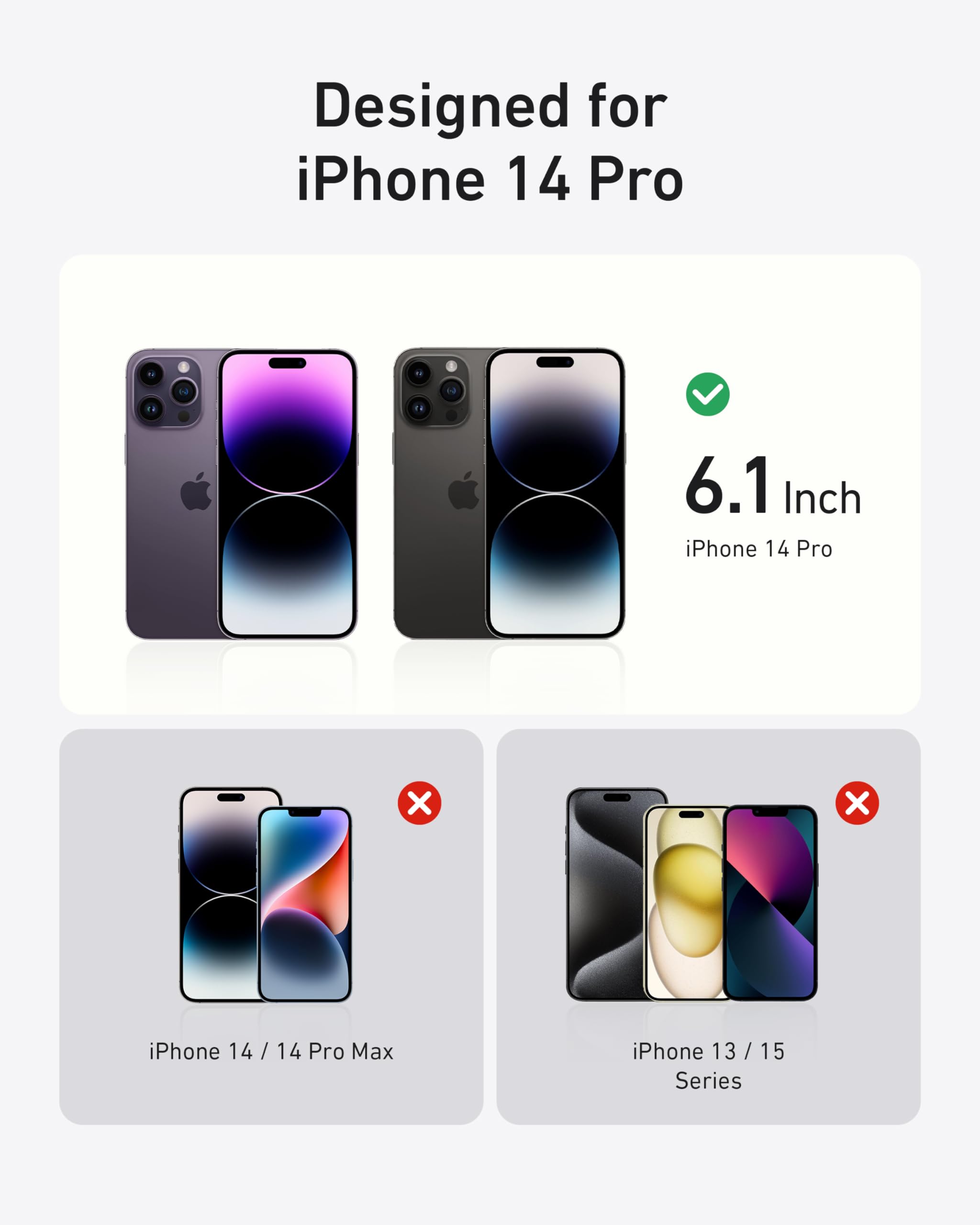 Foto 8 pulgar | Protector De Pantalla Anker Para Iphone 14 Pro De Vidrio Templado, Paquete De 2 - Venta Internacional.