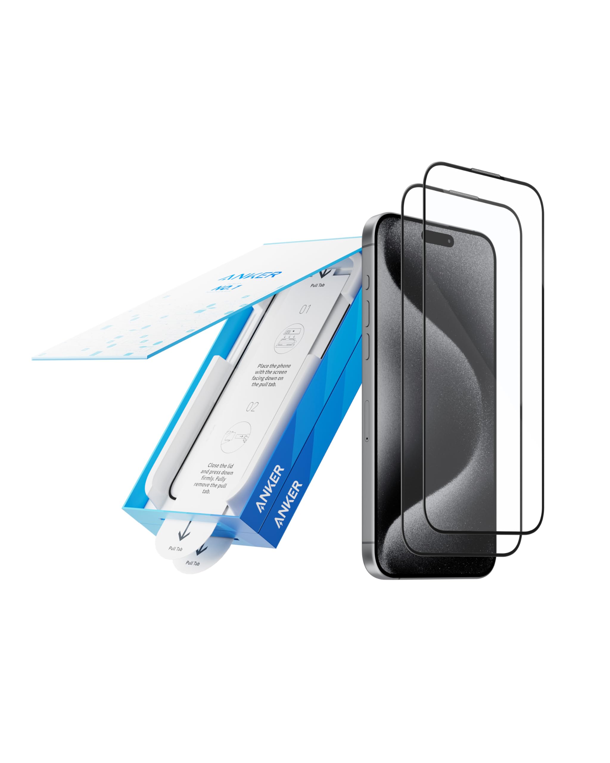 Foto 2 pulgar | Protector De Pantalla Anker 9h+ Glass Para Iphone 15 Pro Max - Venta Internacional.