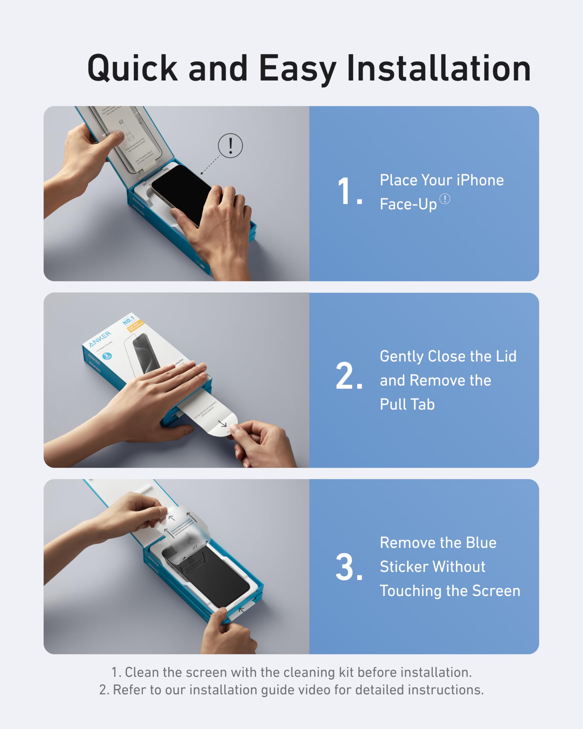 Foto 7 pulgar | Kit De Protectores De Pantalla Anker Easy Fit Hd, Paquete De 2 Unidades Para Iphone 15 Pro Max - Venta Internacional.