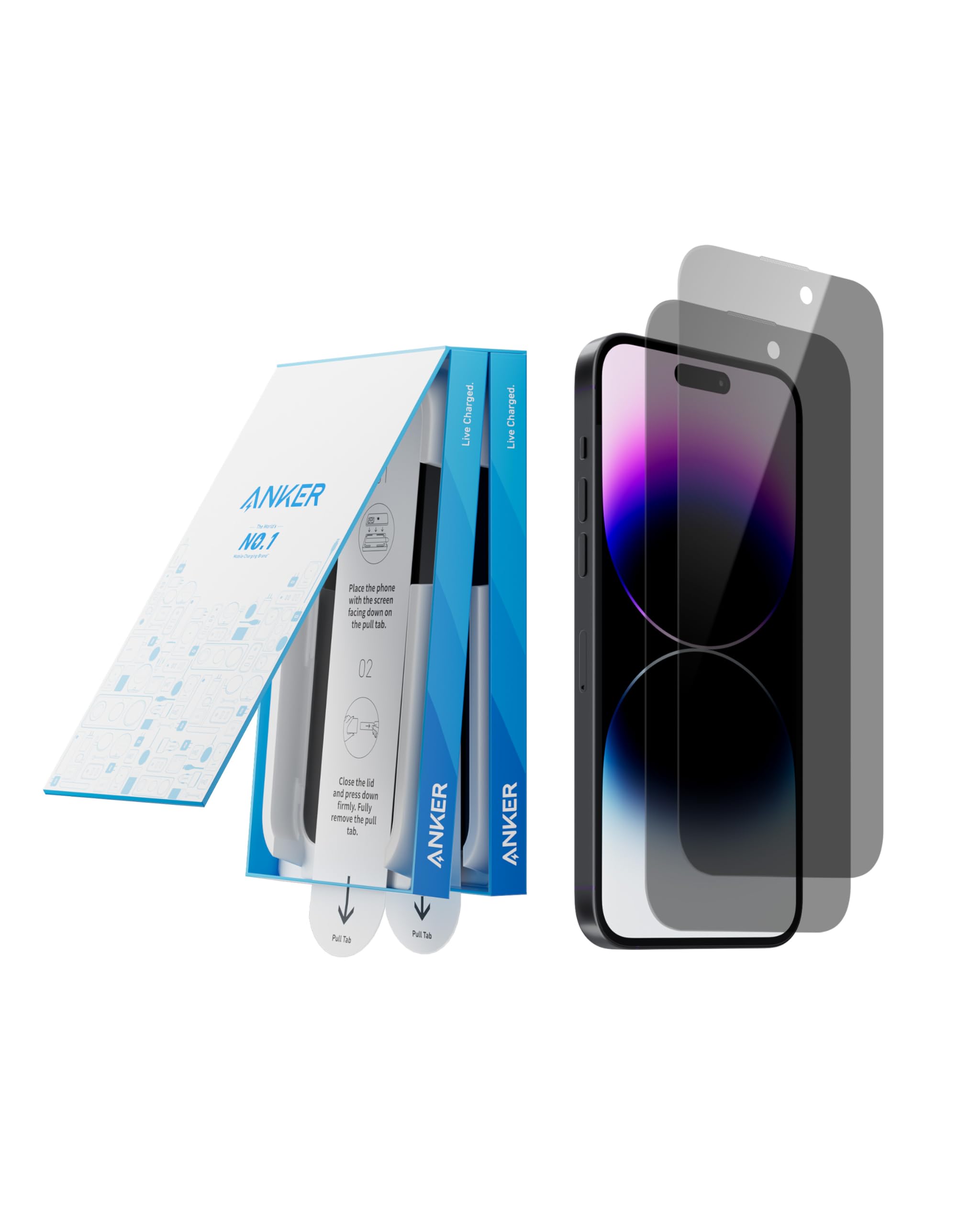 Foto 1 | Protector De Pantalla Anker Privacy Hd De Vidrio Templado Para Iphone 14 Pro Max (paquete De 2) - Venta Internacional.