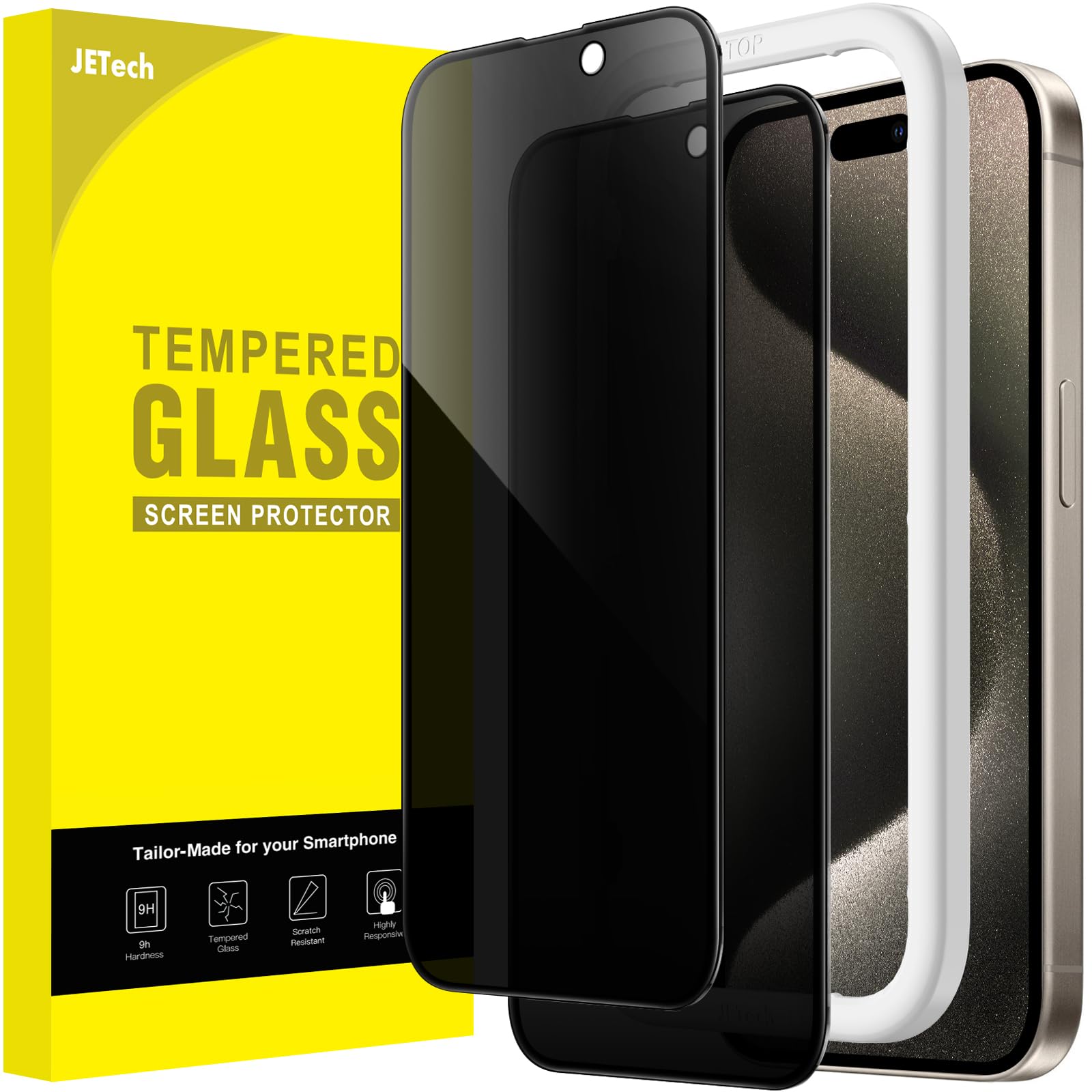 Protector De Pantalla Jetech Privacy Para Iphone 15 Pro Max De 6.7'' - Venta Internacional.