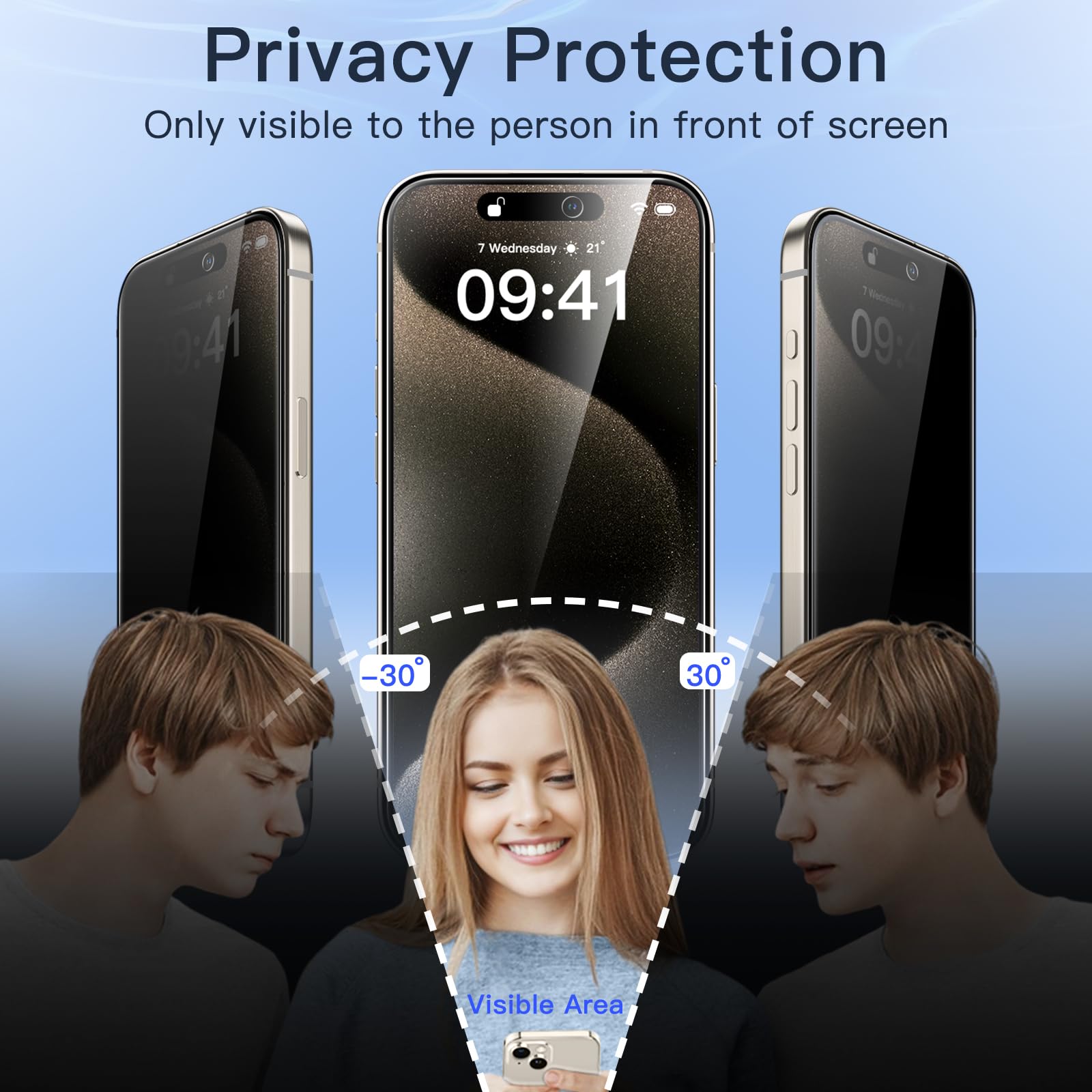 Foto 5 pulgar | Protector De Pantalla Jetech Privacy Para Iphone 15 Pro Max De 6.7'' - Venta Internacional.