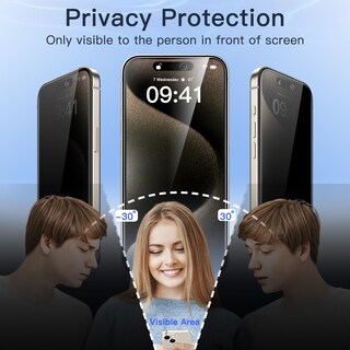 Foto 4 | Protector De Pantalla Jetech Privacy Para Iphone 15 Pro Max De 6.7'' - Venta Internacional.