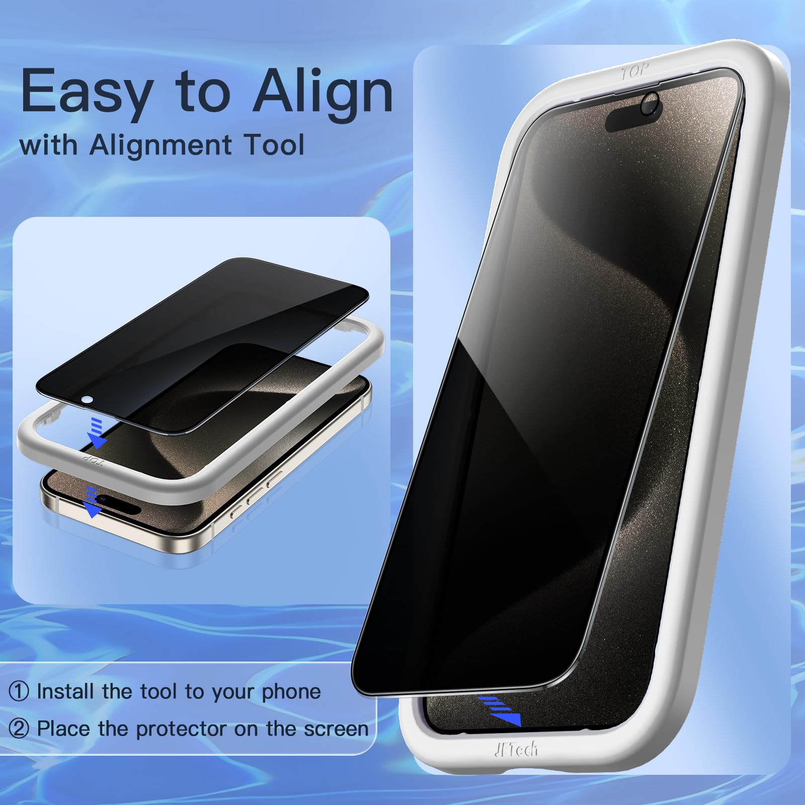 Foto 6 pulgar | Protector De Pantalla Jetech Privacy Para Iphone 15 Pro Max De 6.7'' - Venta Internacional.